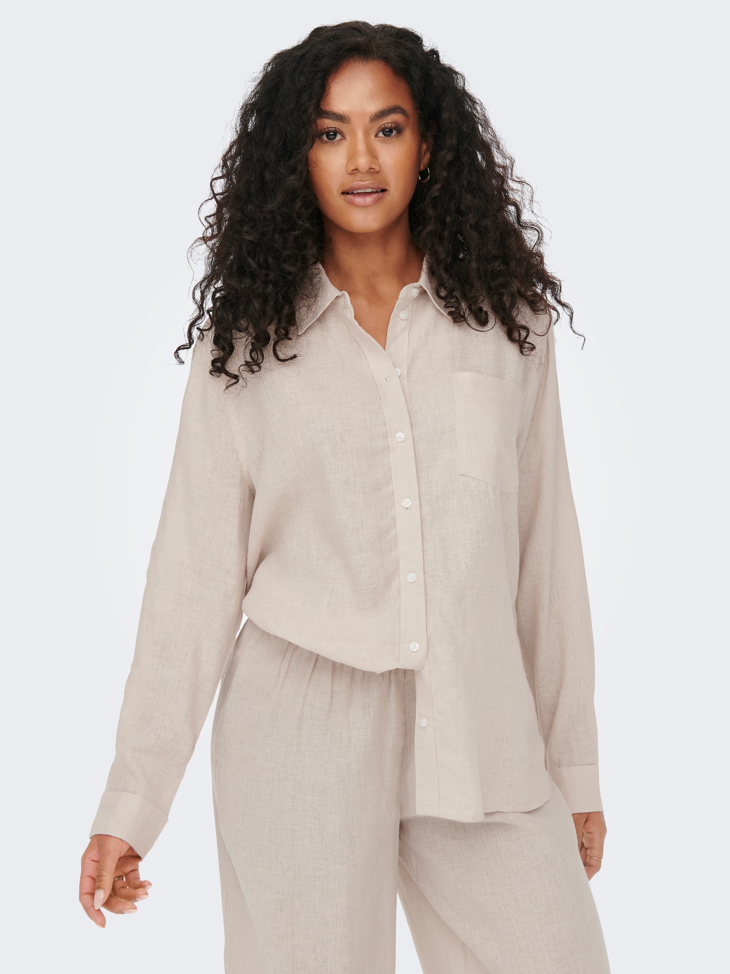 ONLY "ONLTOKYO L/S LINEN BLEND SHIRT" mit Leinen günstig online kaufen