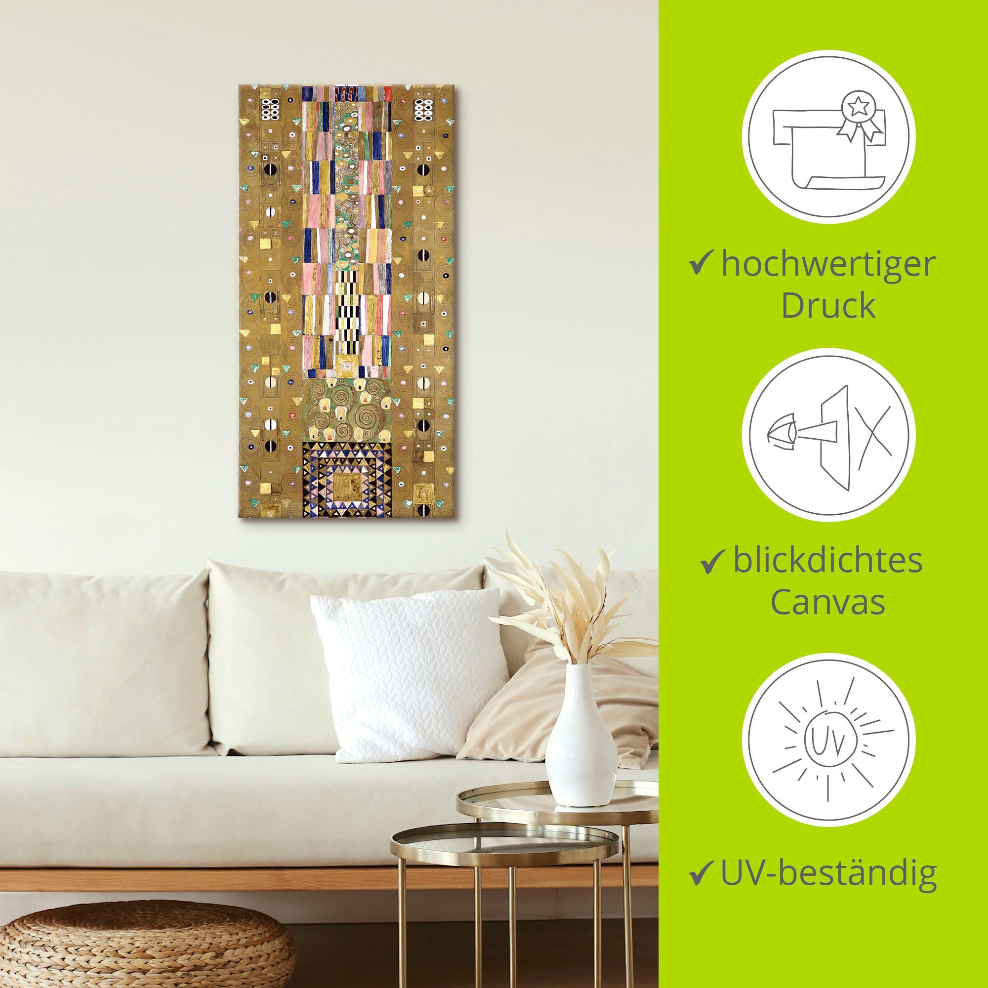 Artland Wandbild »Werkvorlage zum Stocletfries. Schmalwand«, Muster, (1 St.), als Leinwandbild, Poster, Wandaufkleber in verschied. Größen