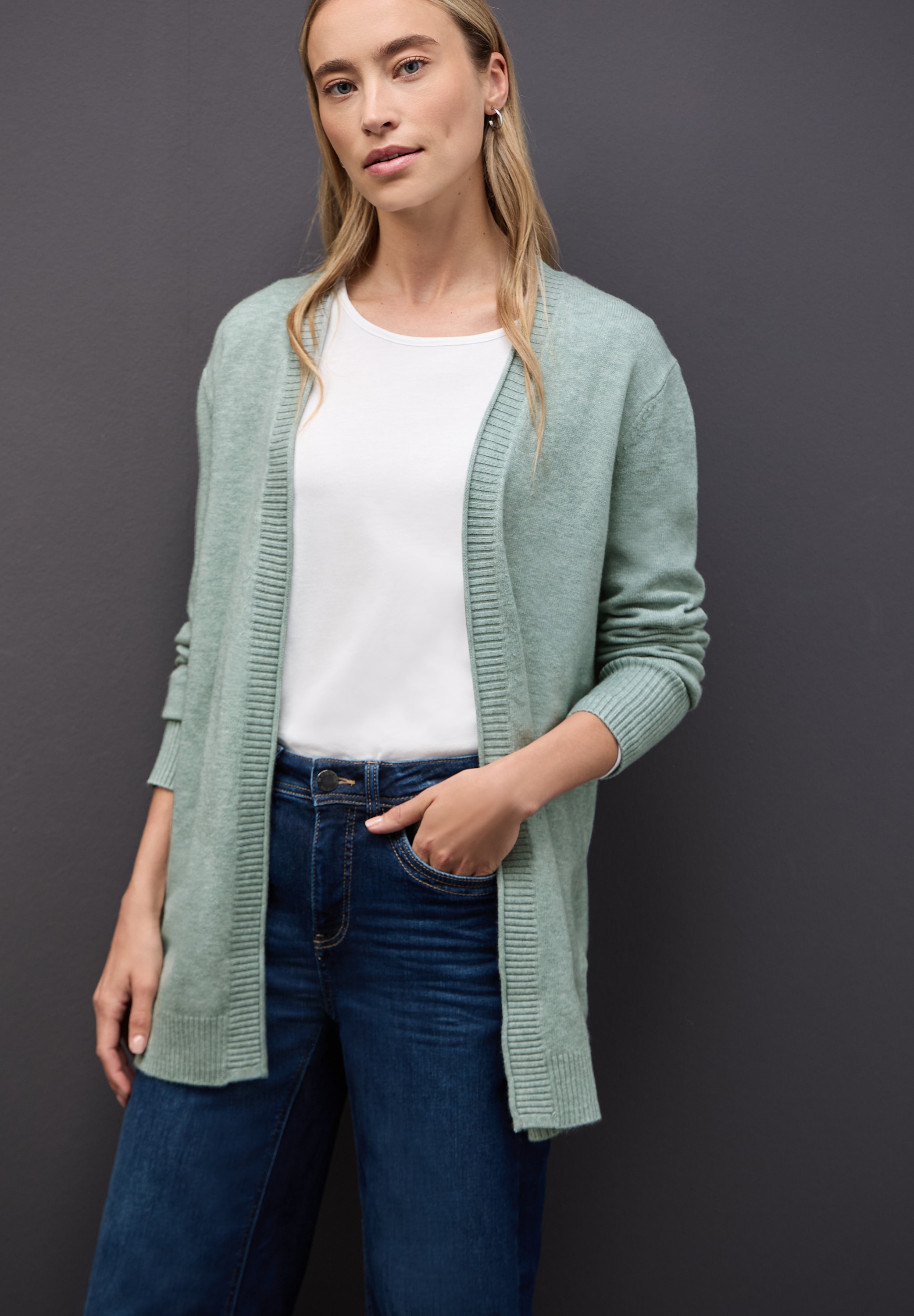 STREET ONE Strickjacke in Unifarbe