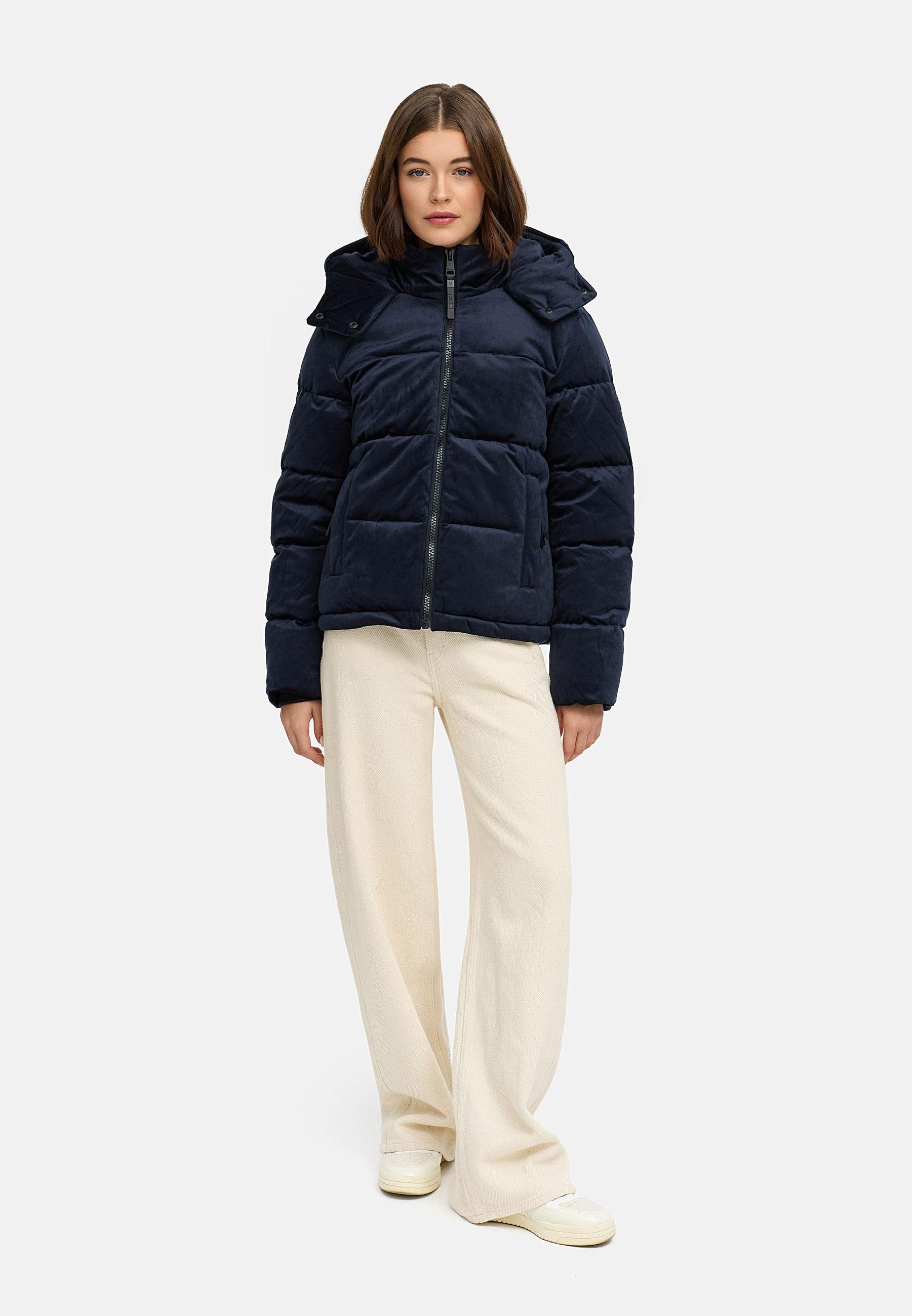 Ragwear Steppjacke »Roobie Velvet YOUMODO«, mit Kapuze, Gesteppte Winterjacke in Samtoptik mit Kapuze