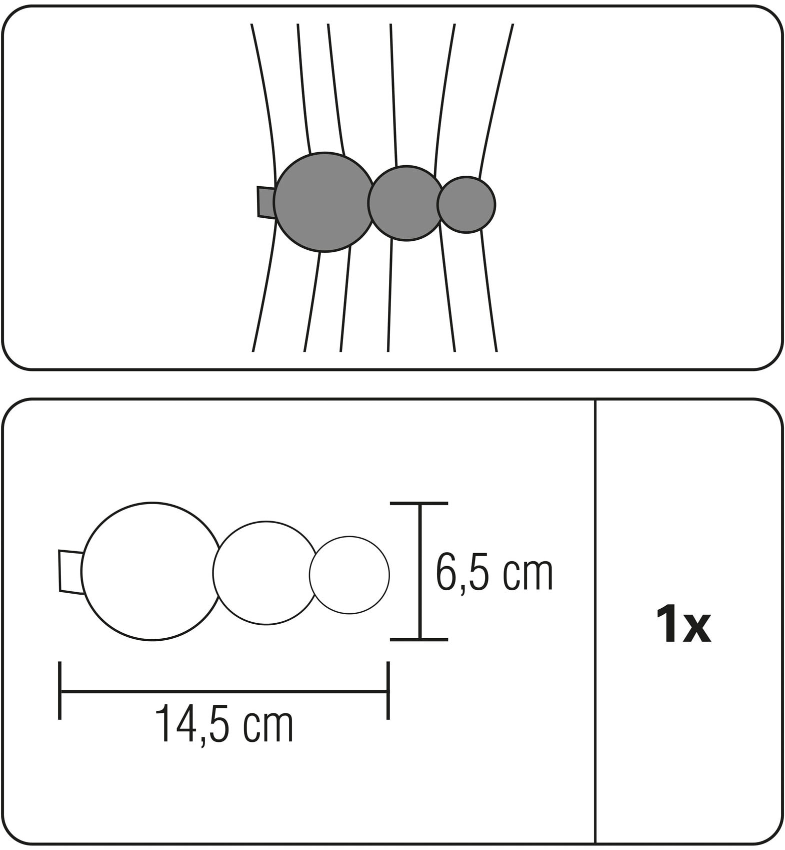 GARDINIA Raffspange »Kreise«, (1 St.), zum Dekorieren und Raffen