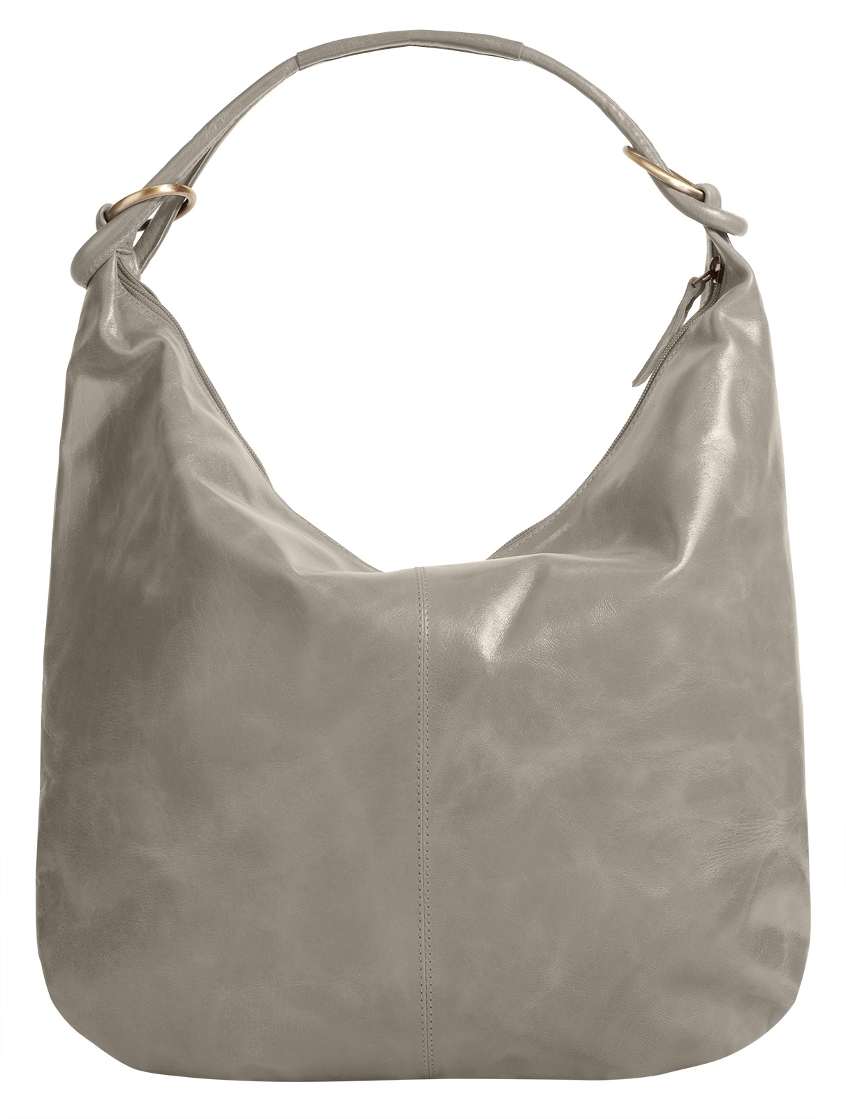 Shopper BRUNO BANANI, Damen, Gr. B/H/T: 40cm x 33cm x 4cm onesize, grau, Leder, leicht glänzend, unifarben, Taschen Shopper, echt Leder 2