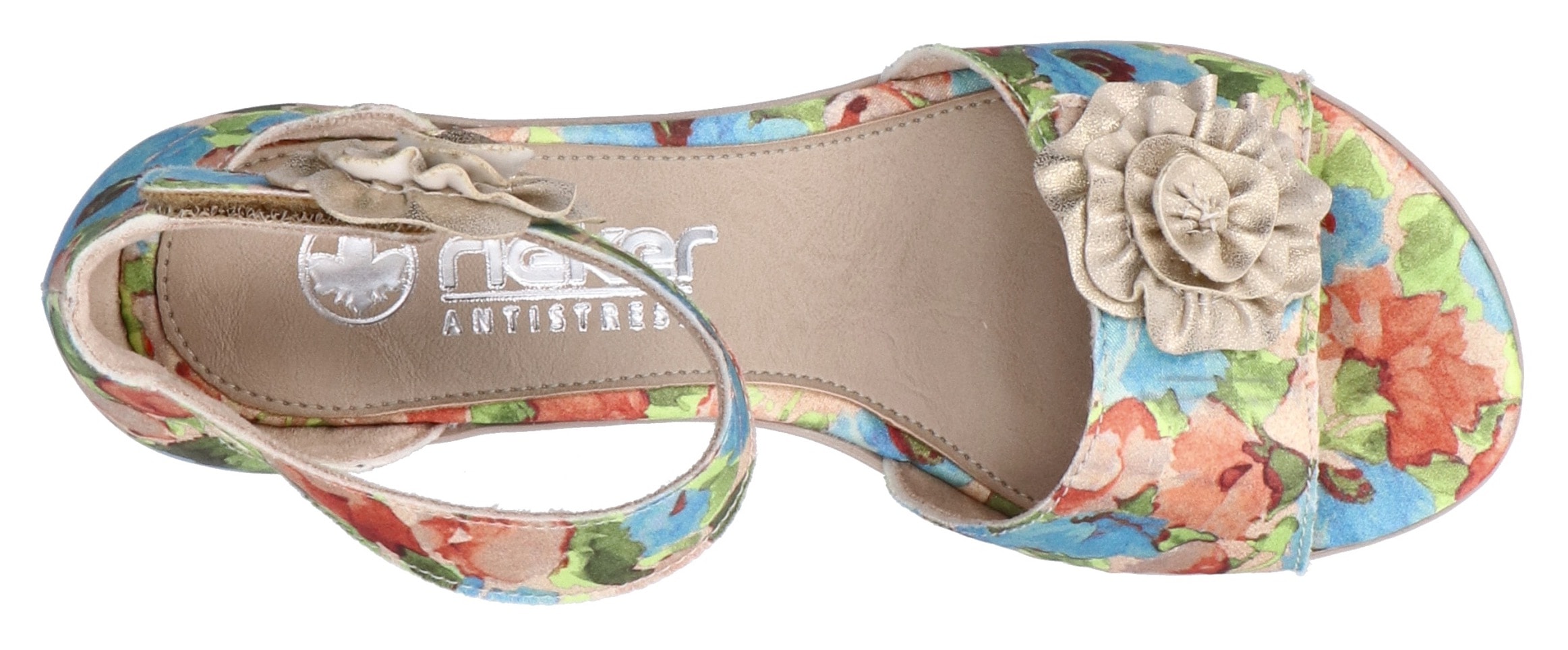Rieker Sandalette, Sommerschuh, Riemchensandale, Urlaubschuh mit praktischem Klett
