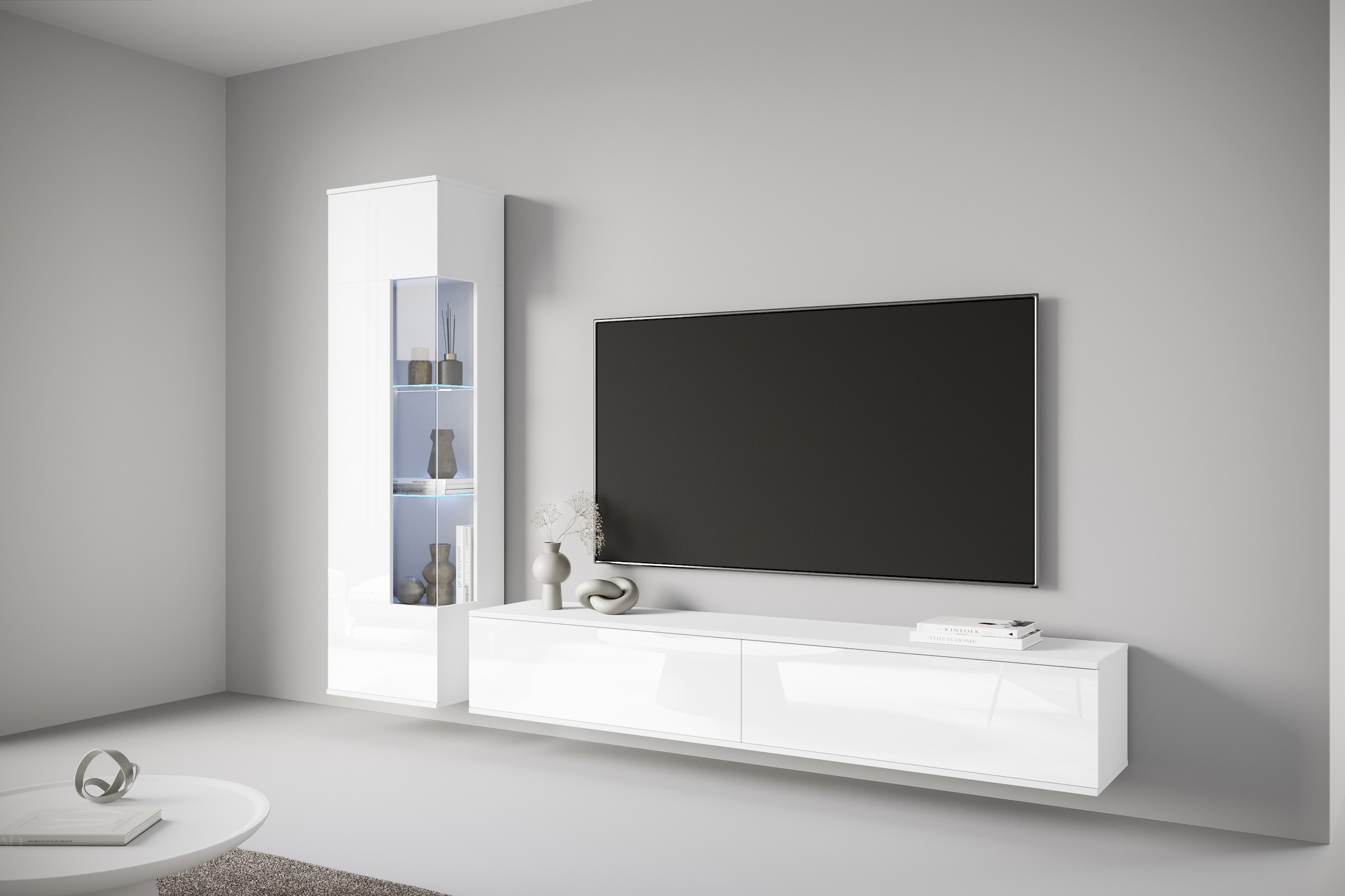 INOSIGN Wohnwand "Kenia, Vitrine Türanschlag links/rechts wechselbar" Kompl günstig online kaufen