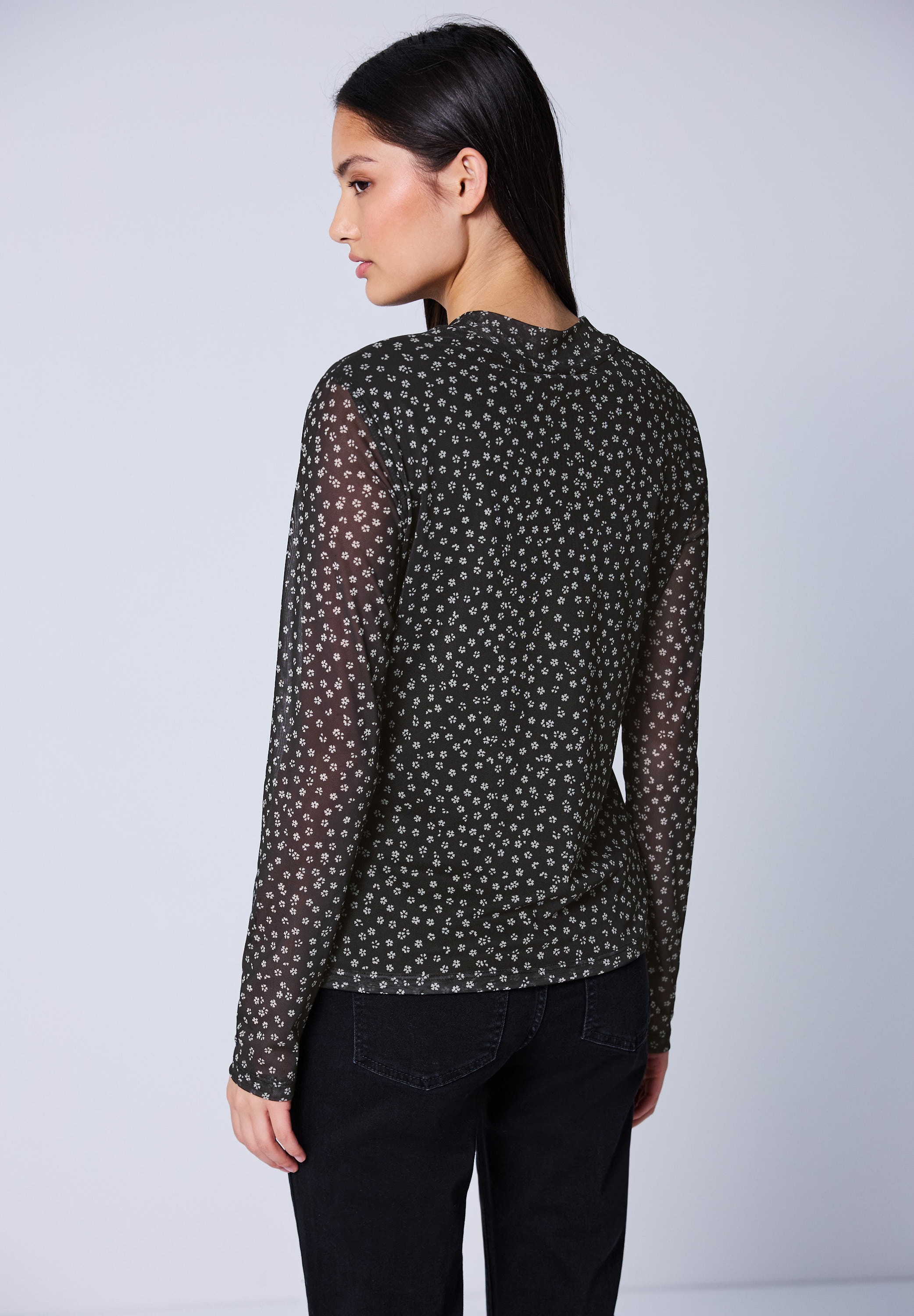 STREET ONE STUDIO Stehkragenshirt mit grafischem Muster