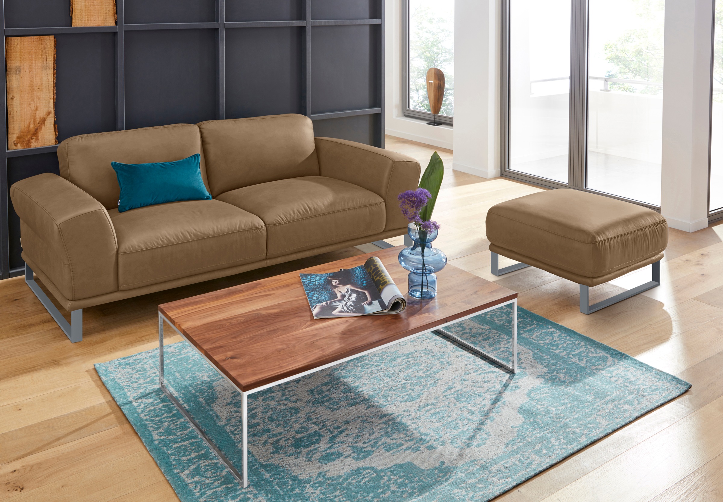 W.SCHILLIG 2,5-Sitzer »montanaa«, mit Metallkufen in Silber matt, Breite 212 cm