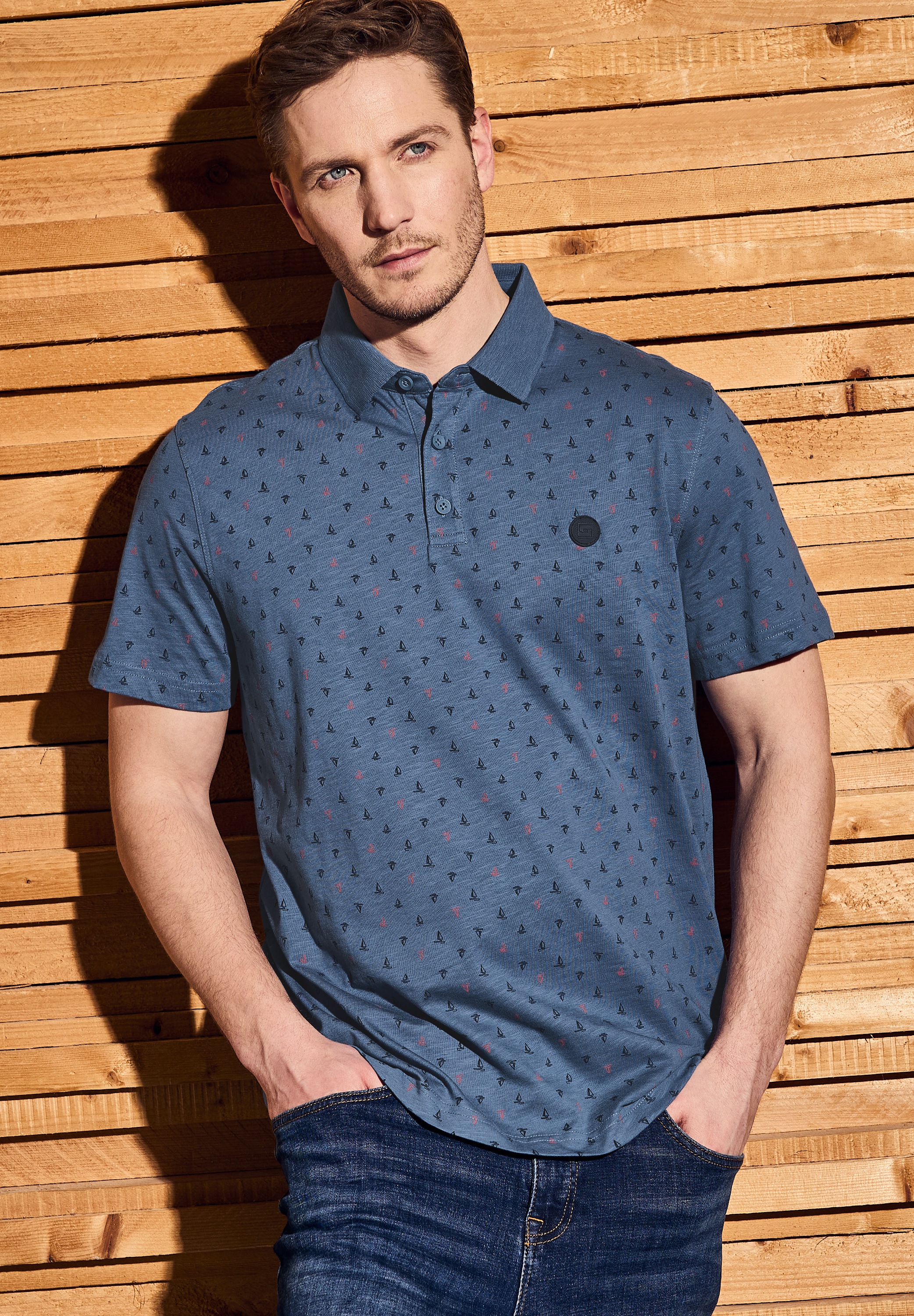 STREET ONE MEN Poloshirt aus reiner Baumwolle