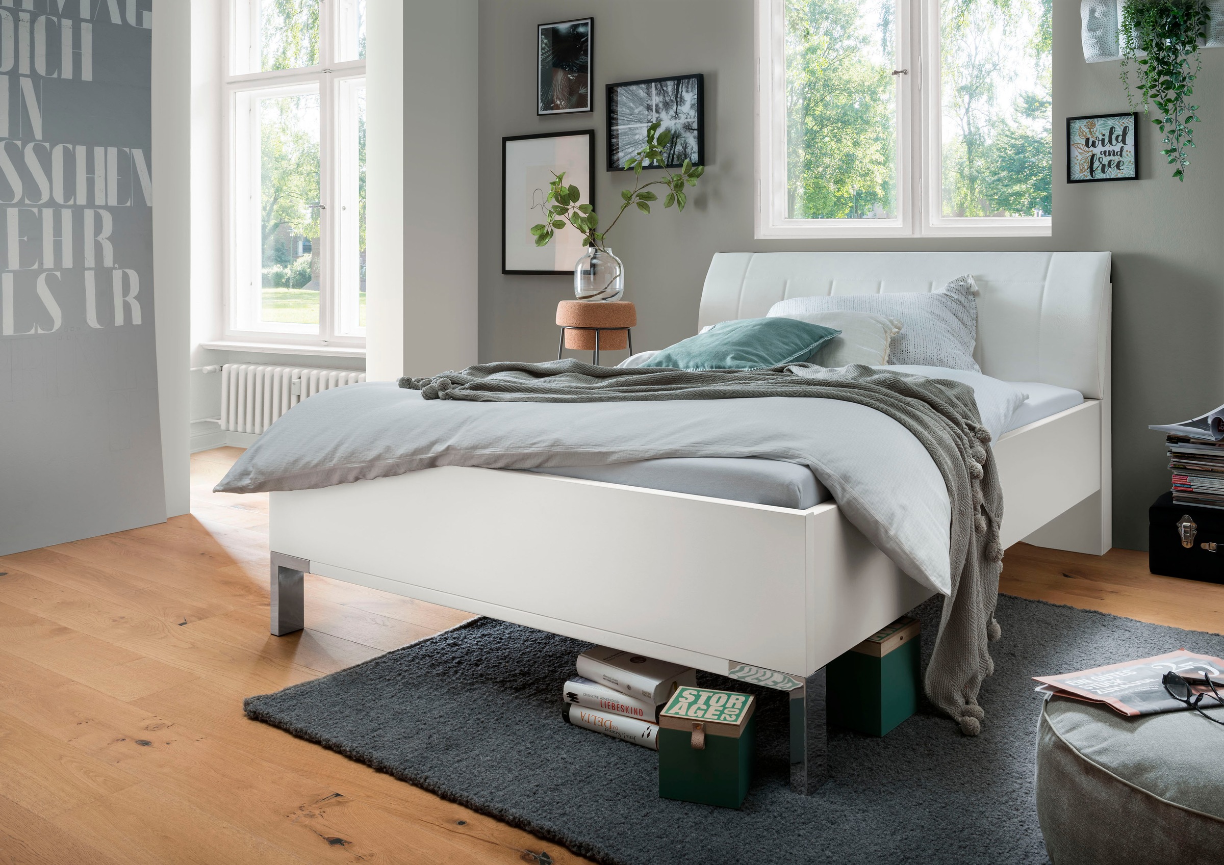 WIEMANN Futonbett "Monaco, Bettgestell, Bettrahmen, komfortables Polsterkop günstig online kaufen