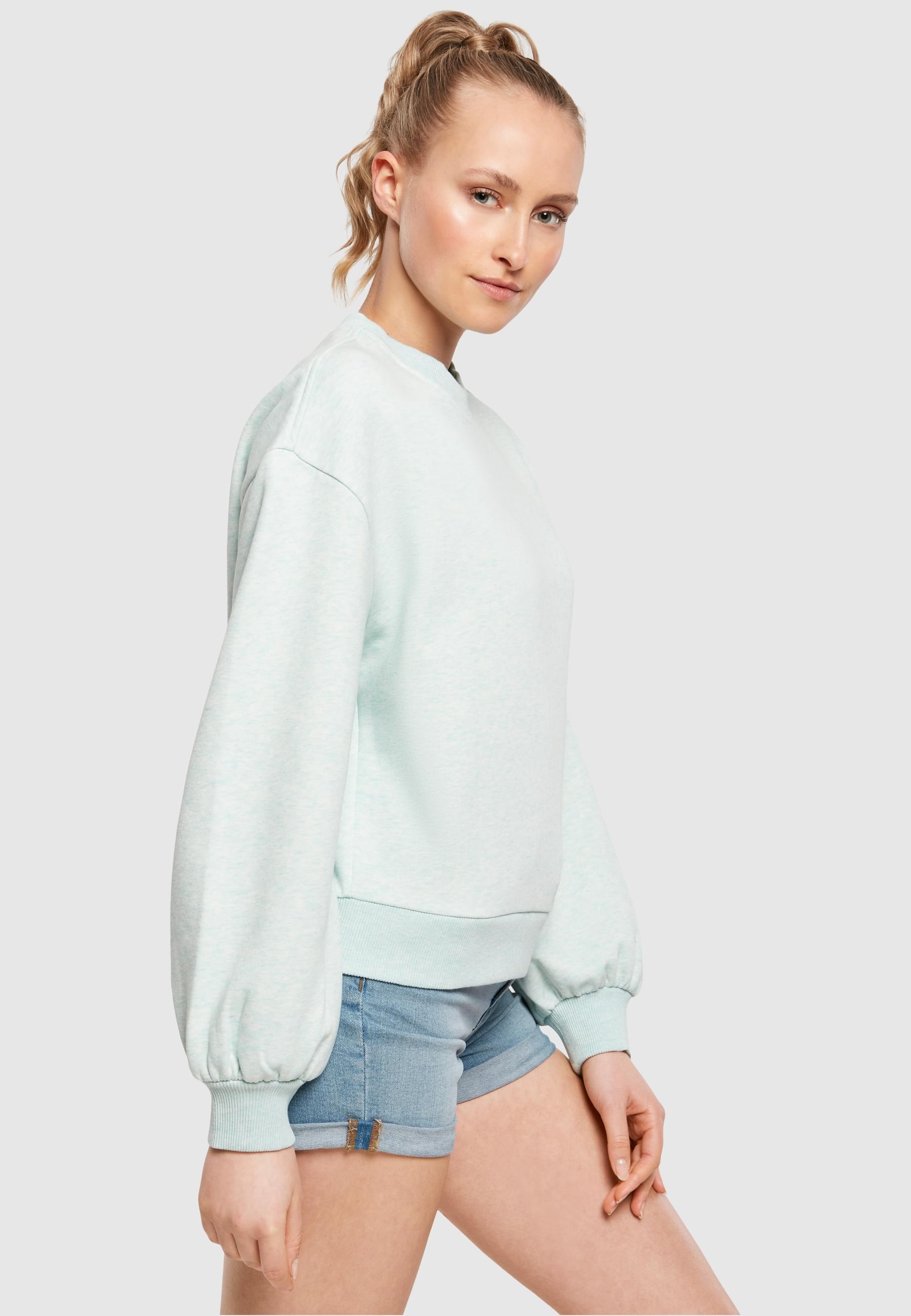 URBAN CLASSICS Sweater »Urban Classics Damen Ladies Oversized Color Melange Crewneck«, (1 tlg.)