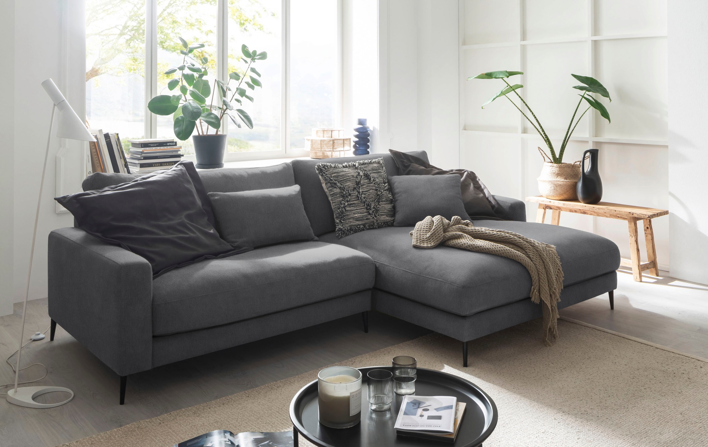 INOSIGN Ecksofa »Downtown Gemütliches Loungemöbel zum Relaxen L-Form«, weicher Sitzkomfort, B/T/H: 272/170/84 cm