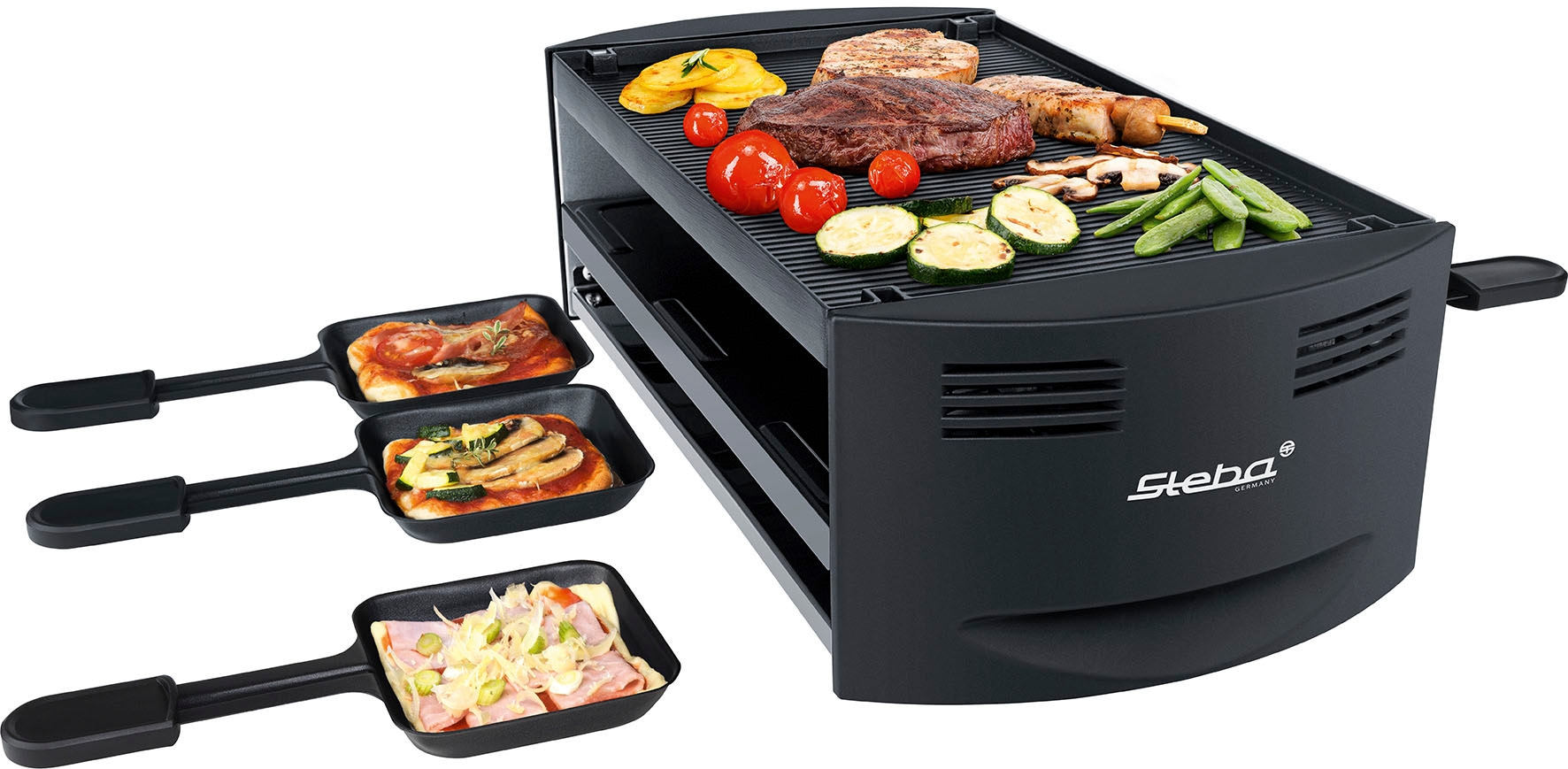 Steba Raclette "RC 6 BAKE & GRILL" 6 Stk. Raclettepfännchen 1.500 W günstig online kaufen