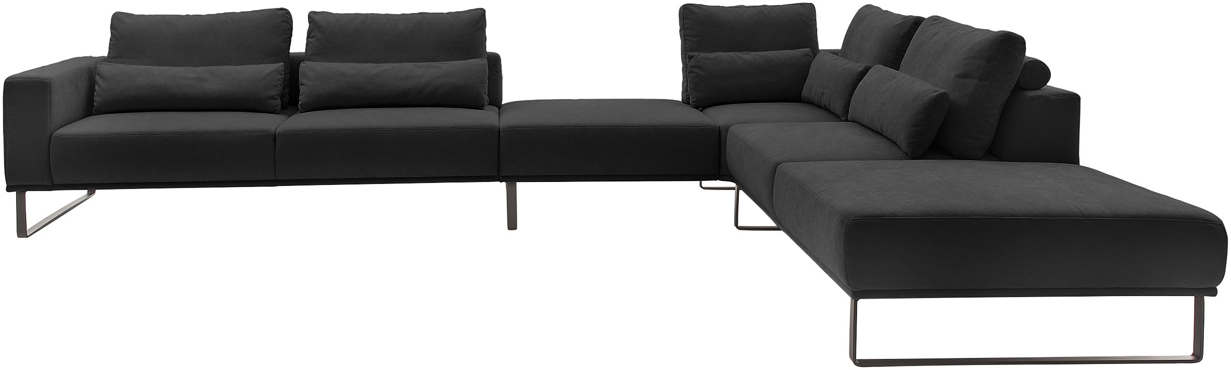 Musterring "JustB PM100 bequem, modern, elegant und viel Platz, bodenfrei" mit Zwischenhocker, wahlweise mit Funktion und Kissen, Maße 290 x 398