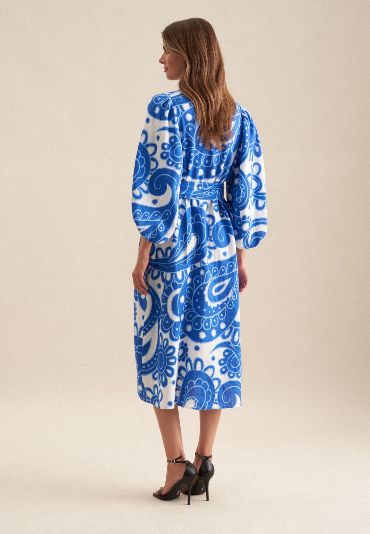 seidensticker Sommerkleid "Schwarze Rose" 3/4 V-Neck Paisley günstig online kaufen