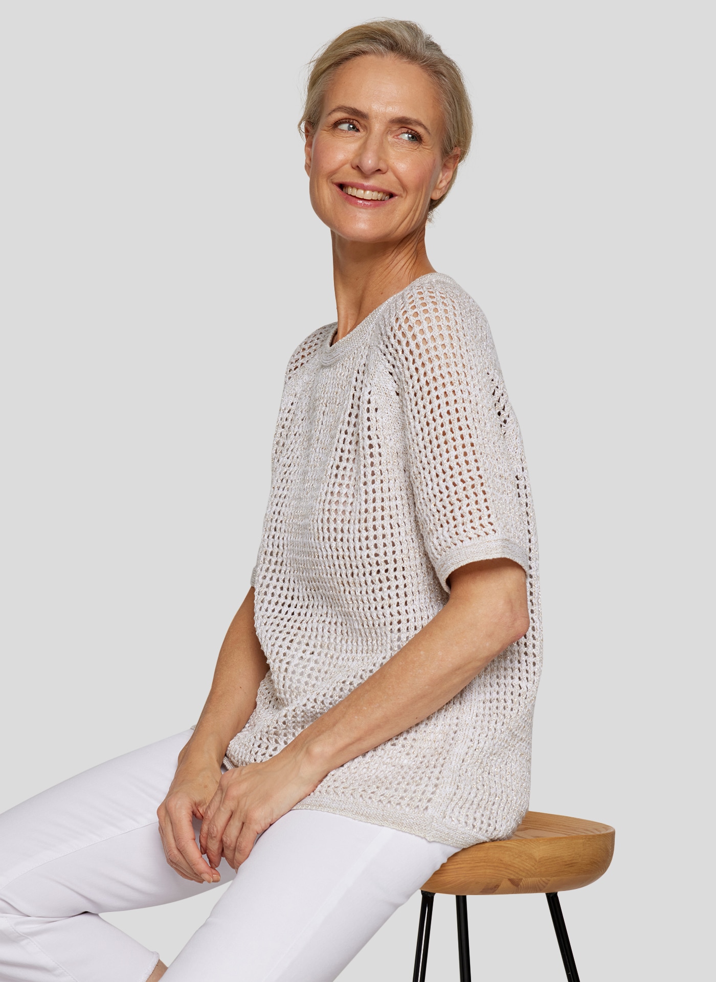 Rabe Strickpullover »Rabe Strick in luftiger Netzoptik«