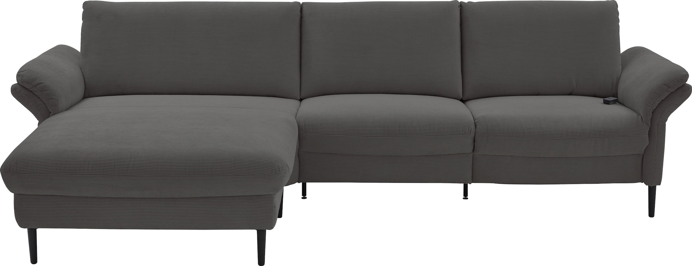 Home affaire Ecksofa "Sarsina: mit Tonnentaschen-Federkern, perfekt zum Entspannen L-Form" inklusive 1 motorischen Relaxfunktion mit Herz-Waage-Beschlag