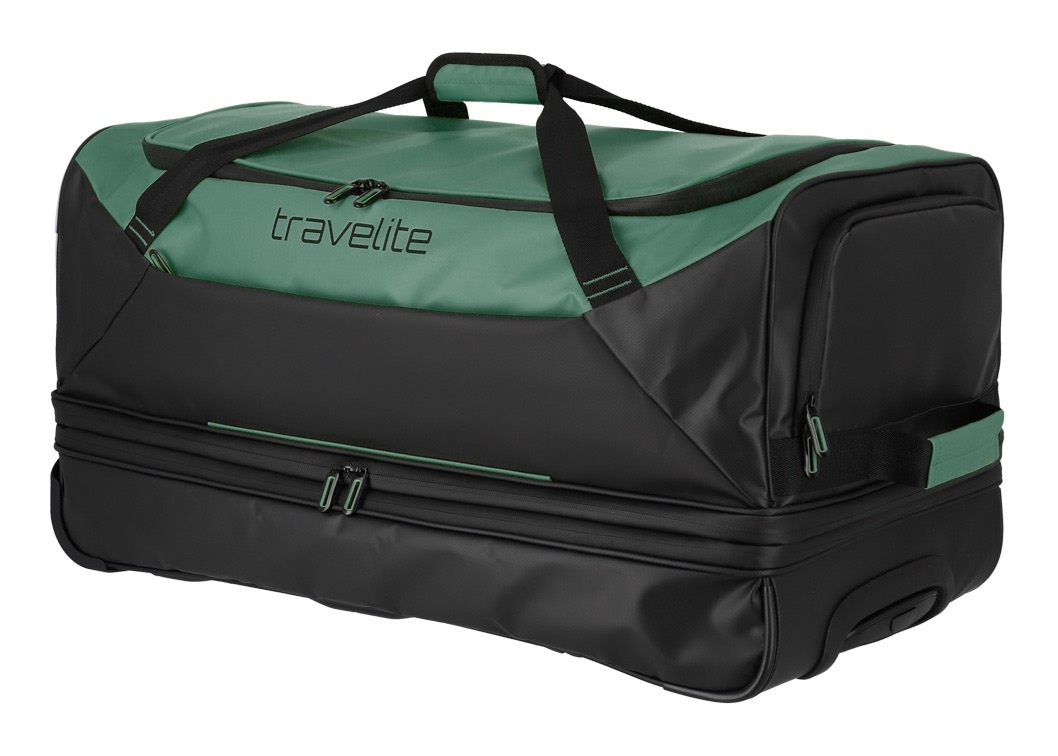 travelite Reisetasche »BASICS mit Rollen und Bodenfach«, Reisetasche, Wasserabweisend, separates Bodenfach