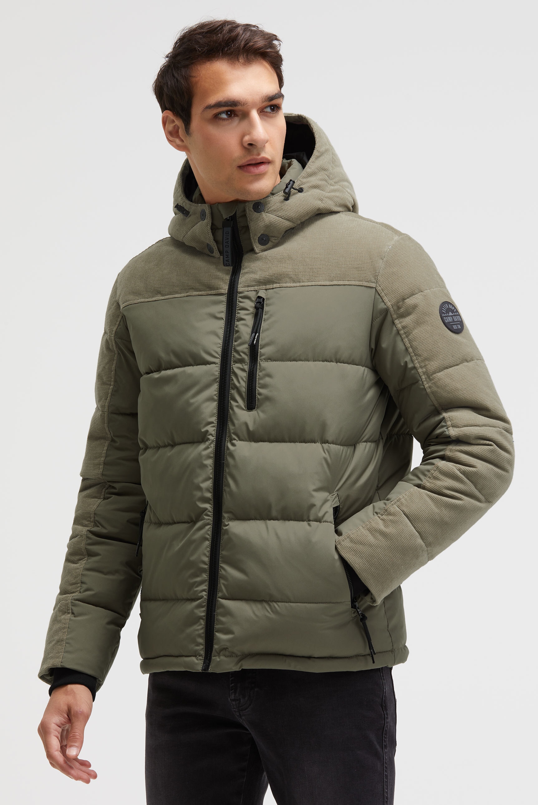 CAMP DAVID Winterjacke mit Kapuze mit verstellbarem Gummizug im Saum günstig online kaufen
