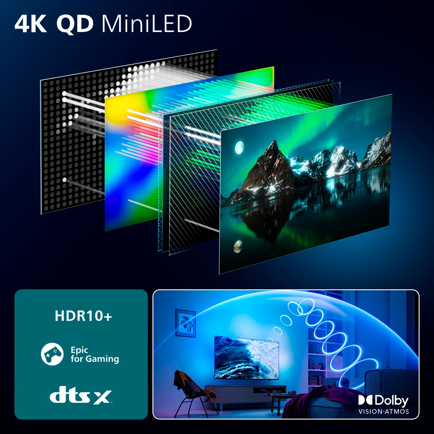 Philips LED-Fernseher »75MLED950/12«, 4K Ultra HD, Smart-TV