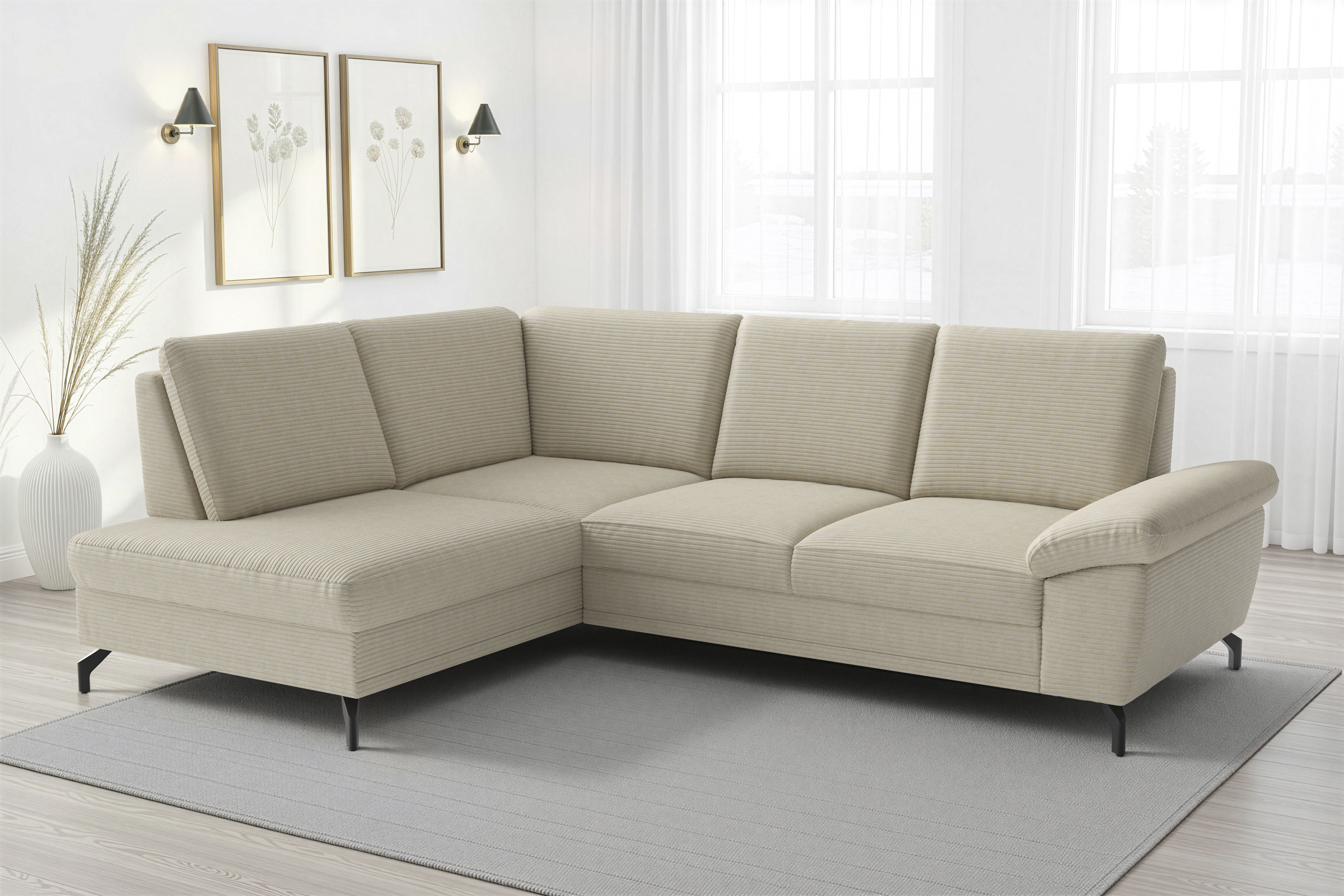 sit&more Ecksofa "Chelsea L-Form, B: 249 cm, Armteil- & Sitztiefenverstellung" optional Schlaffunktion und Bettkasten