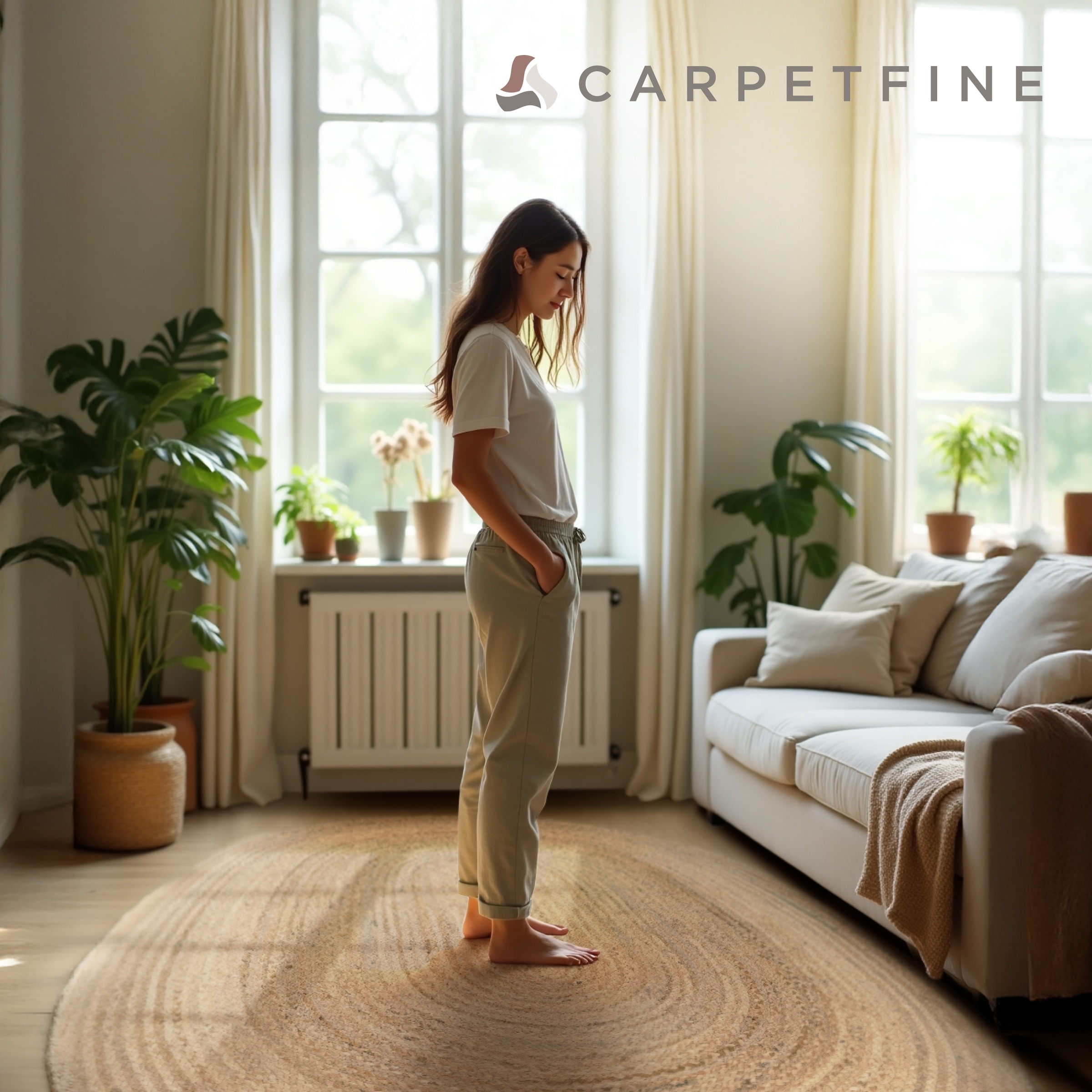 carpetfine Teppich »Nele Juteteppich Naturfaser«, rund, 6 mm Höhe, geflochtener Wendeteppich aus 100%Jute, in rund und oval, viele Größen