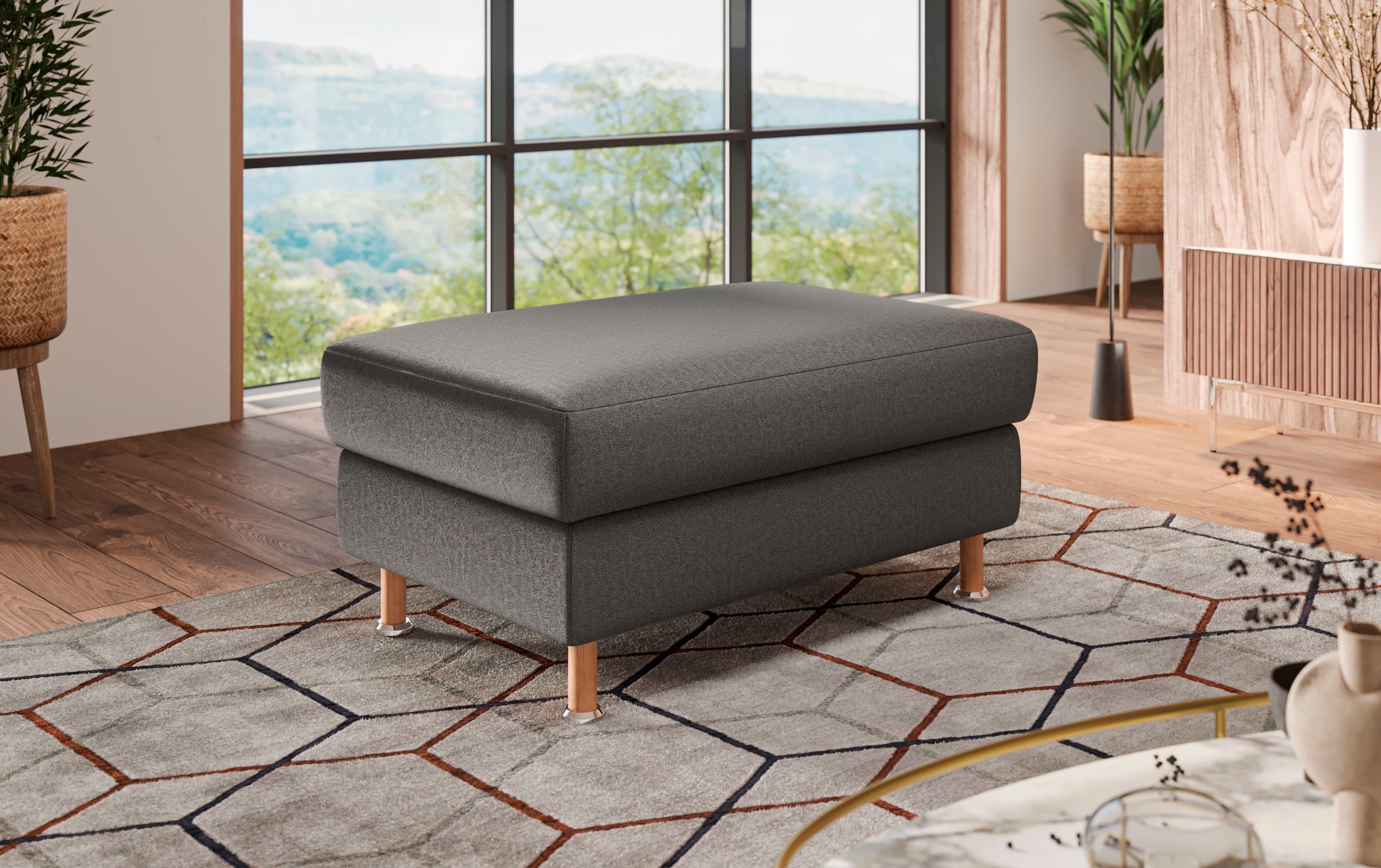 Home affaire Polsterhocker »Calypso« Holzfuesse su ...