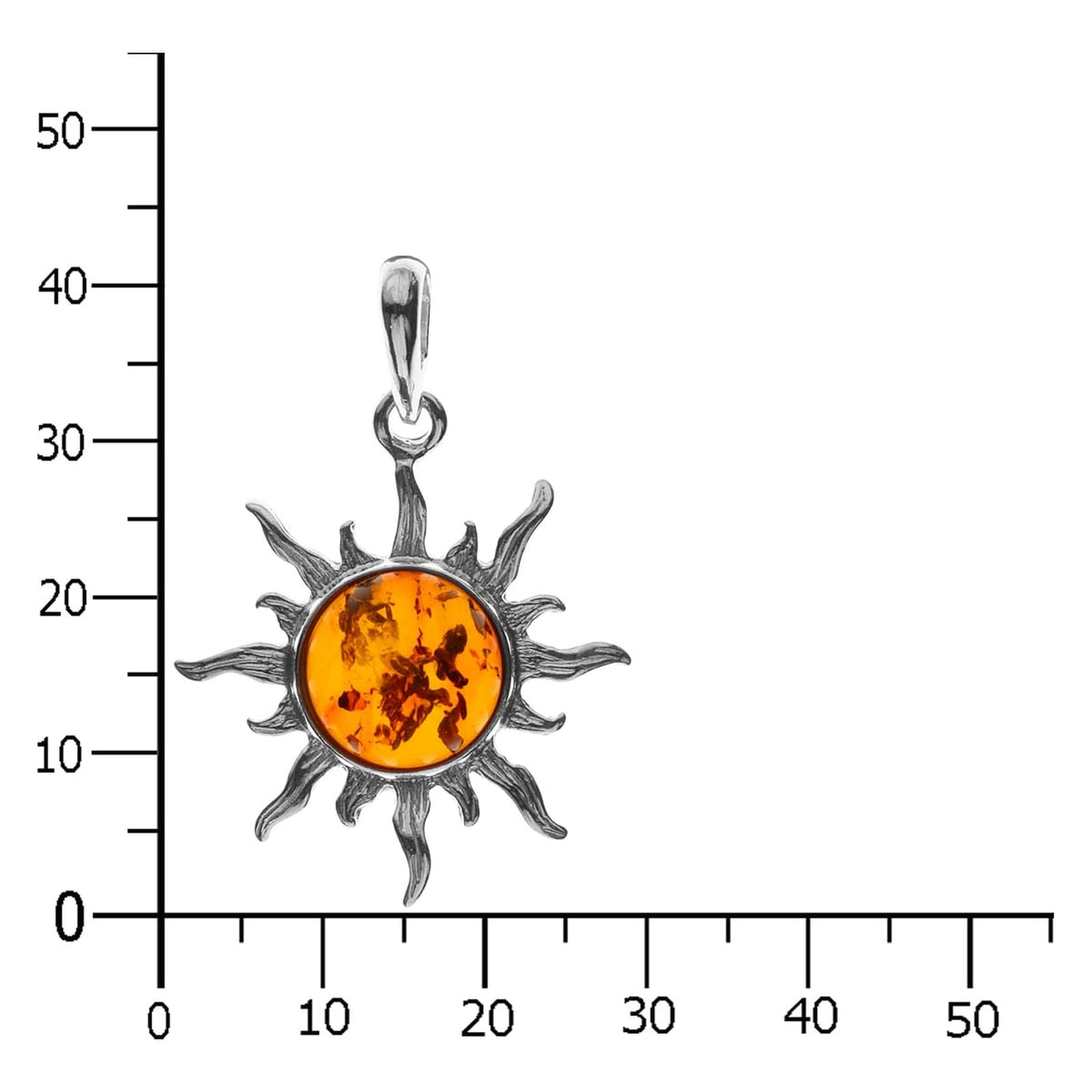 OSTSEE-SCHMUCK Kettenanhänger »- Sonne 30 mm - Silber 925/000 - Bernstein« ()