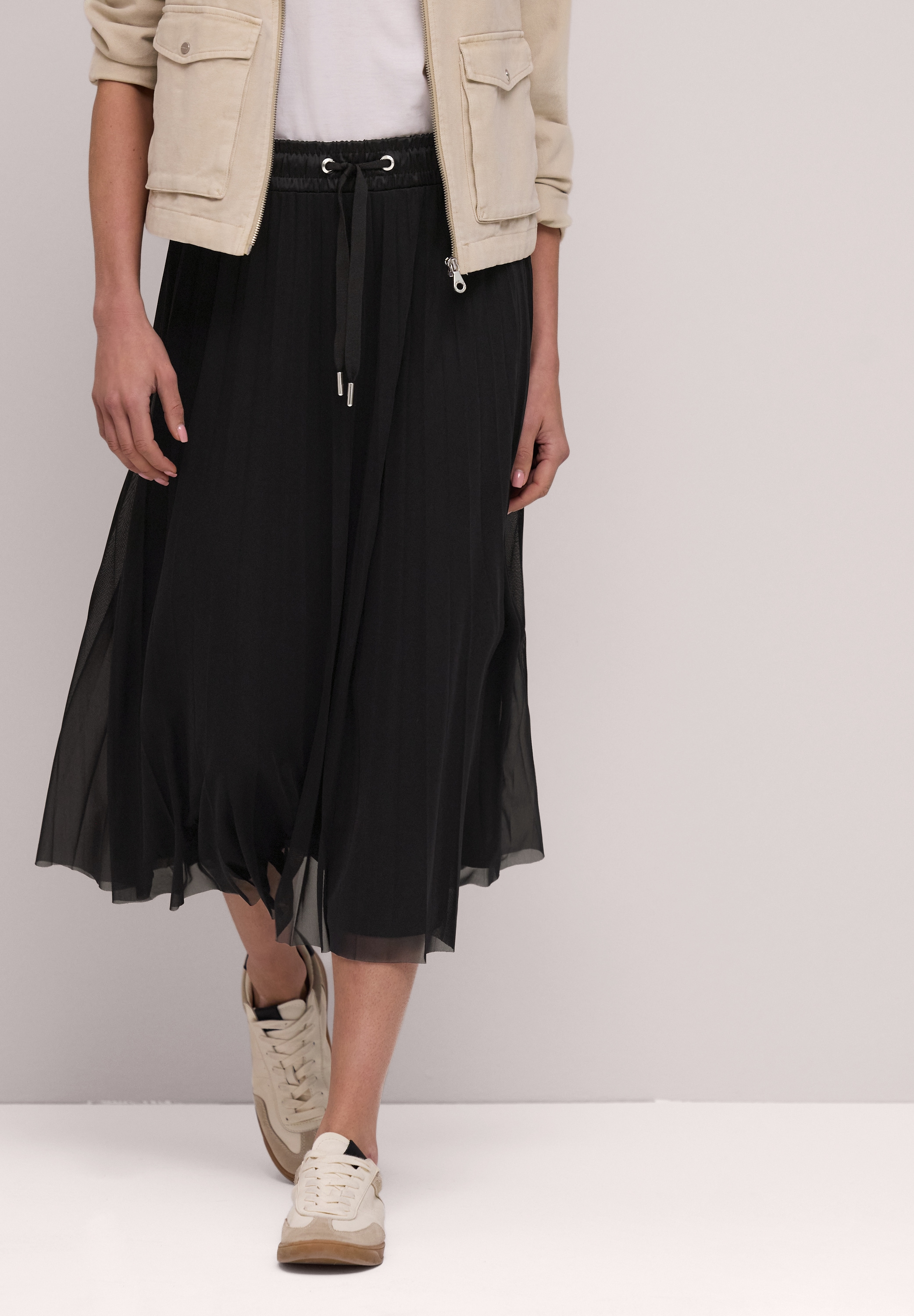 STREET ONE Plisseerock in Midi-Länge