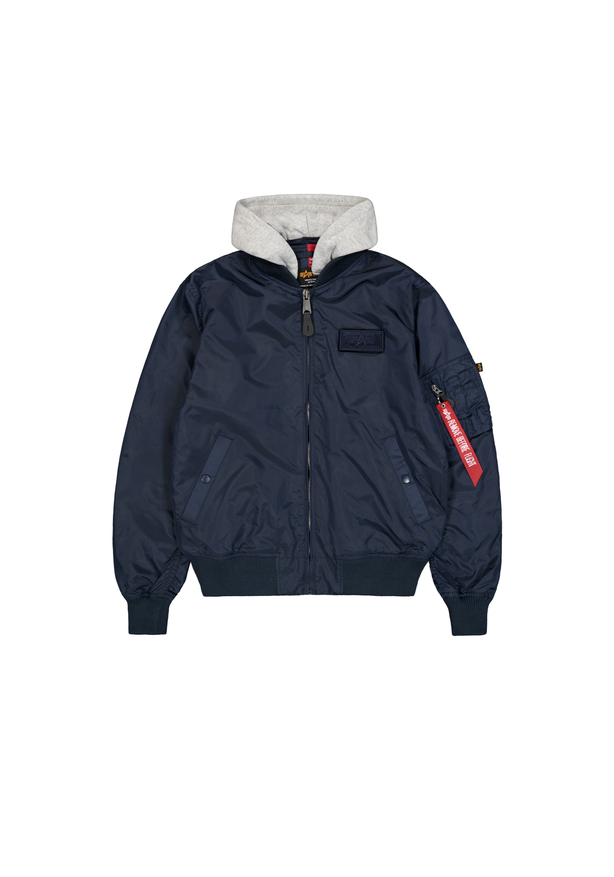 Herren Bomberjacke "MA-1 TT Hood Light", blau, Gr. XL, ALPHA INDUSTRIES, Obermaterial: 100% Nylon, Futter: 100% Nylon, Kapuze: 75% Baumwolle, 25%