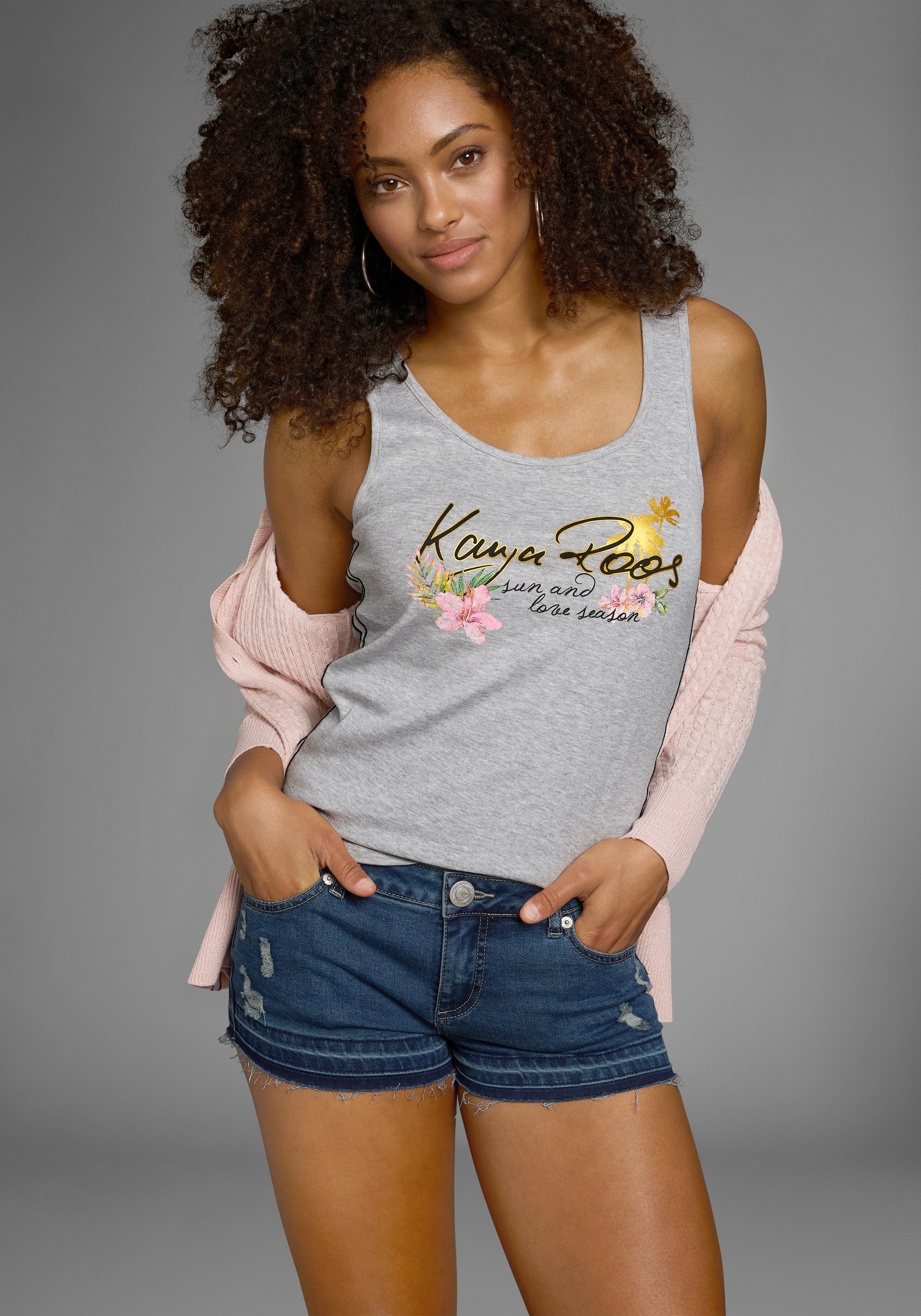 KangaROOS Tanktop mit femininem Frontdruck günstig online kaufen