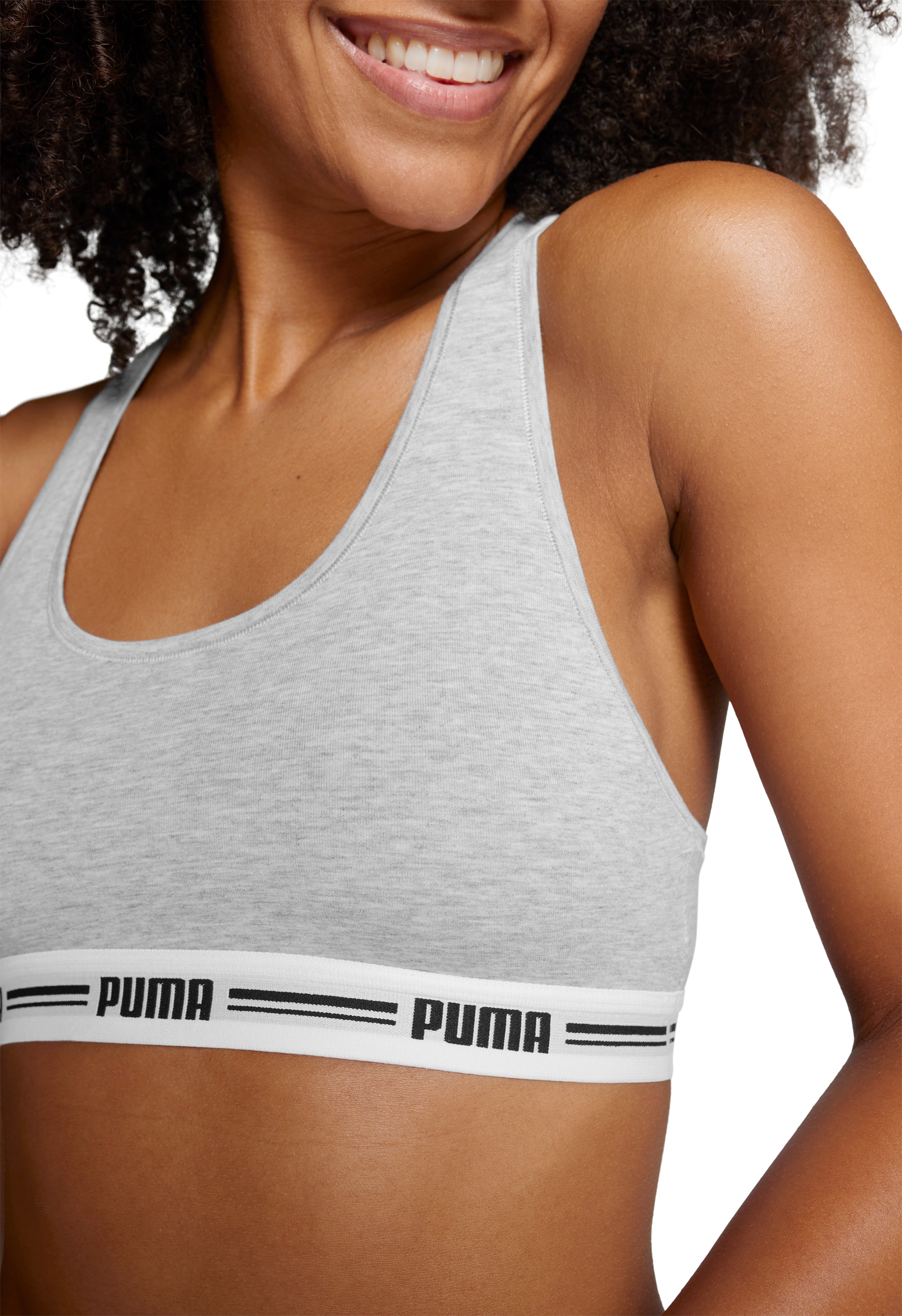 PUMA Sport-Bustier "PUMA WOMEN RACER BACK TOP 1P HANG", mit markantem Logob günstig online kaufen