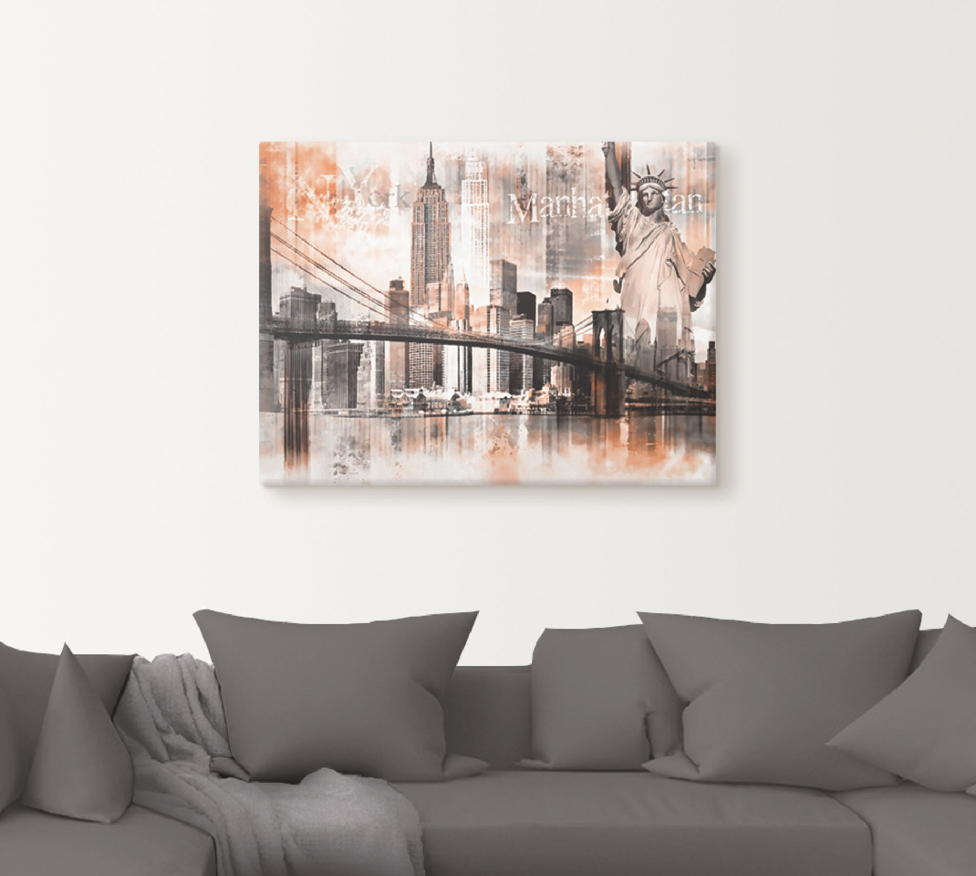 Thumbnail - Artland Wandbild "New York Skyline Collage V", Amerika, (1 St.), als Leinwandbild, Poster in verschied. Größen