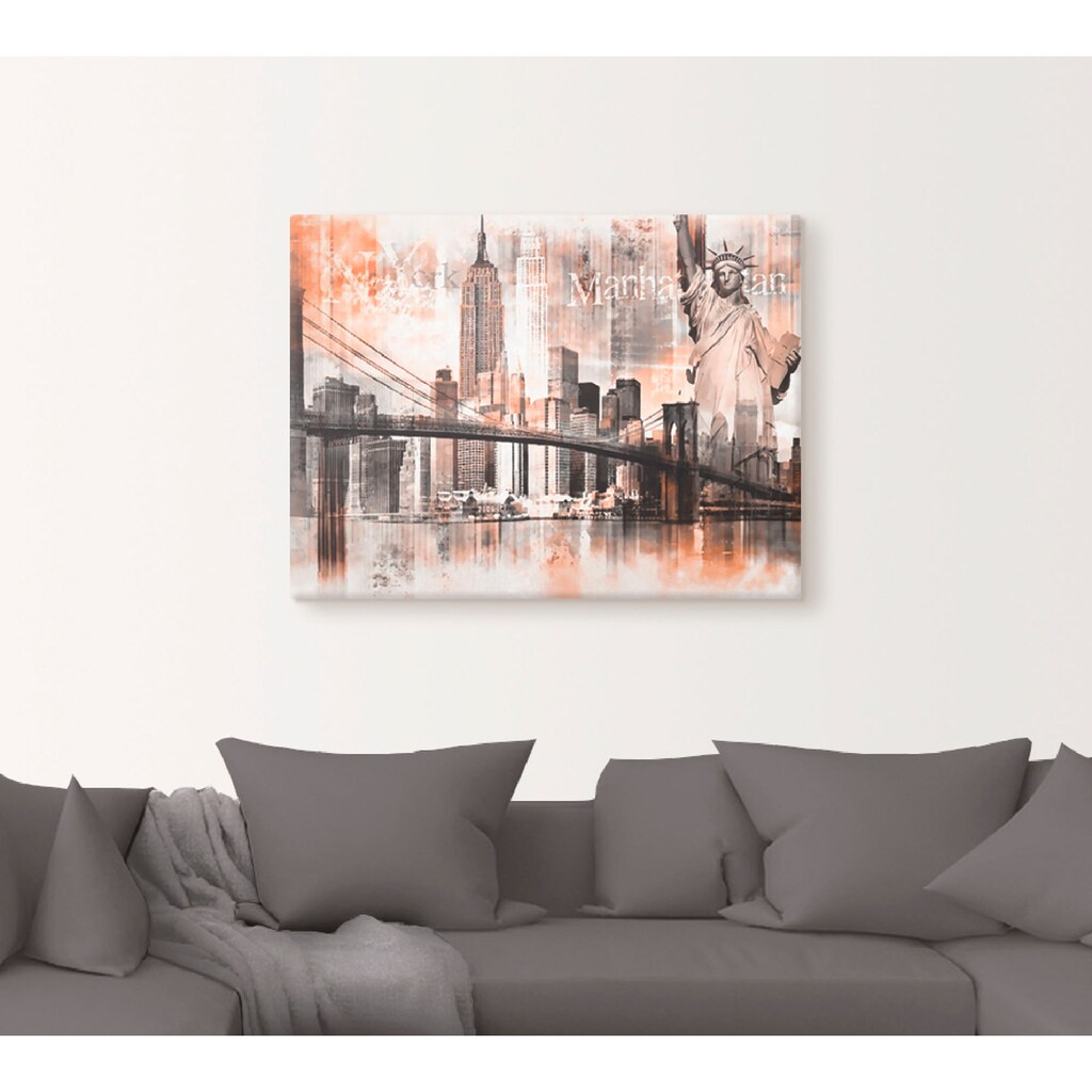 Artland Wandbild »New York Skyline Collage V«, Amerika, (1 St.)