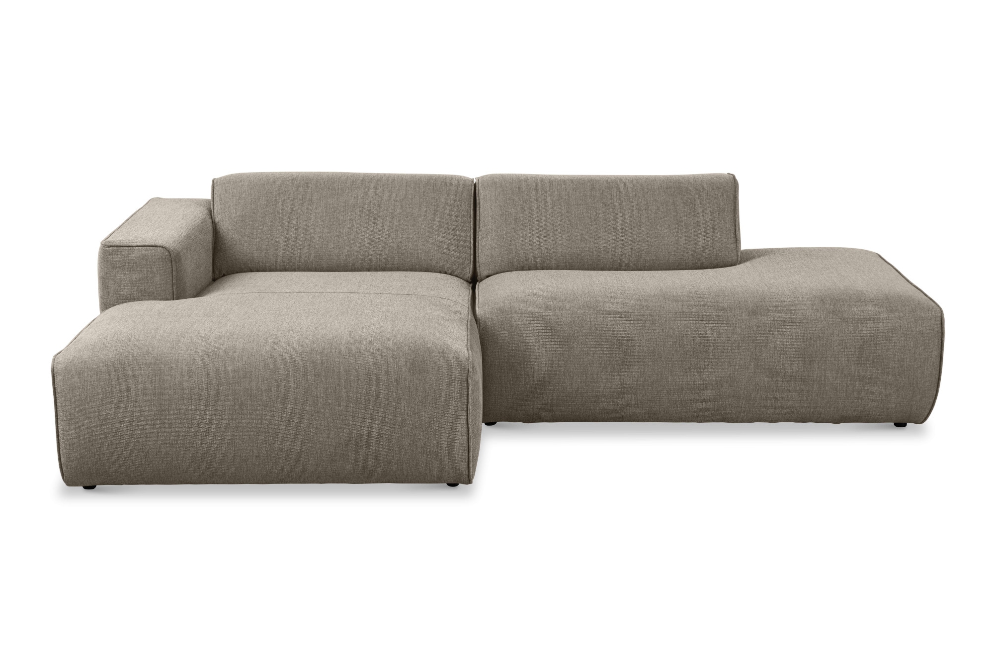 andas Ecksofa »Noord mit Kedernaht, Breite 227 cm«, Cord, Struktur, Webstoff, mit Wellenunterfederung, Massivholzrahmen