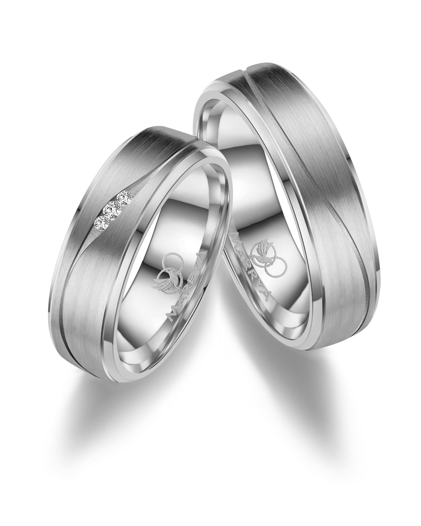 Marrya Partnerring »Diamant Titan Ringe Trauringe Eheringe Partnerringe«