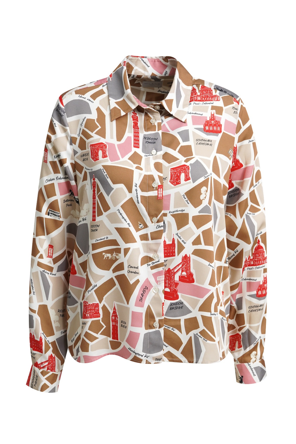 Milano Italy Langarmbluse mit All Over Print