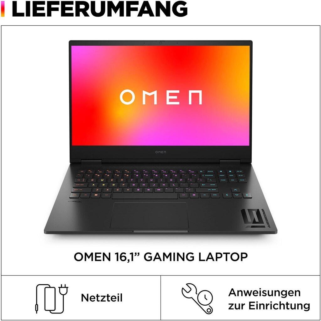 HP Gaming-Notebook »16-wf1077ng«, 16,1 cm, / 40,9 Zoll, Intel, Core i7, GeForce® RTX 4070, 1000 GB SSD