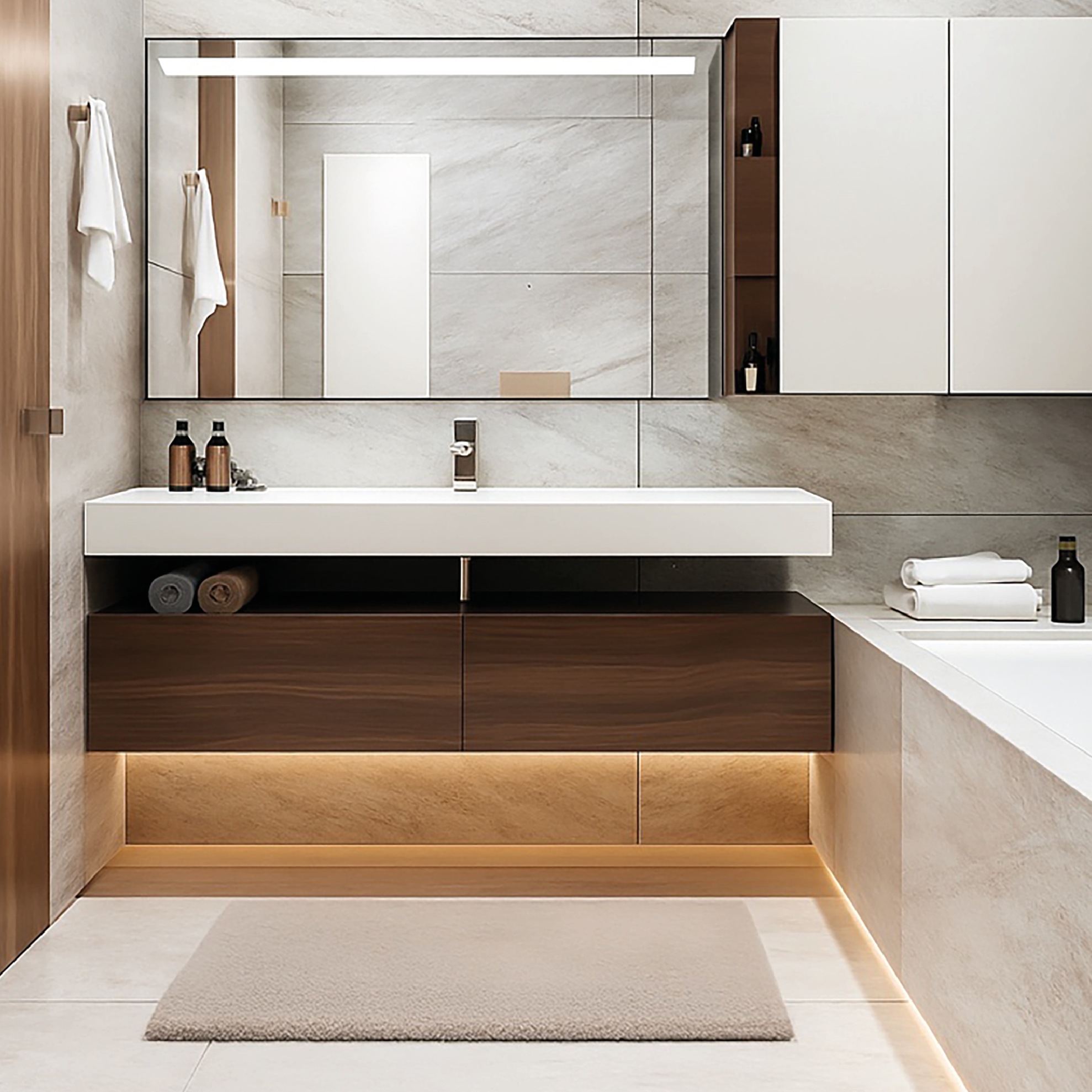 Grund Badematte »Molena« Höhe 28 mm rutschhemmend beschichtet fußbodenheizungsgeeignet Hoher LUXURYSOFT-Flor aus Polyester, 5 Jahre Garantie