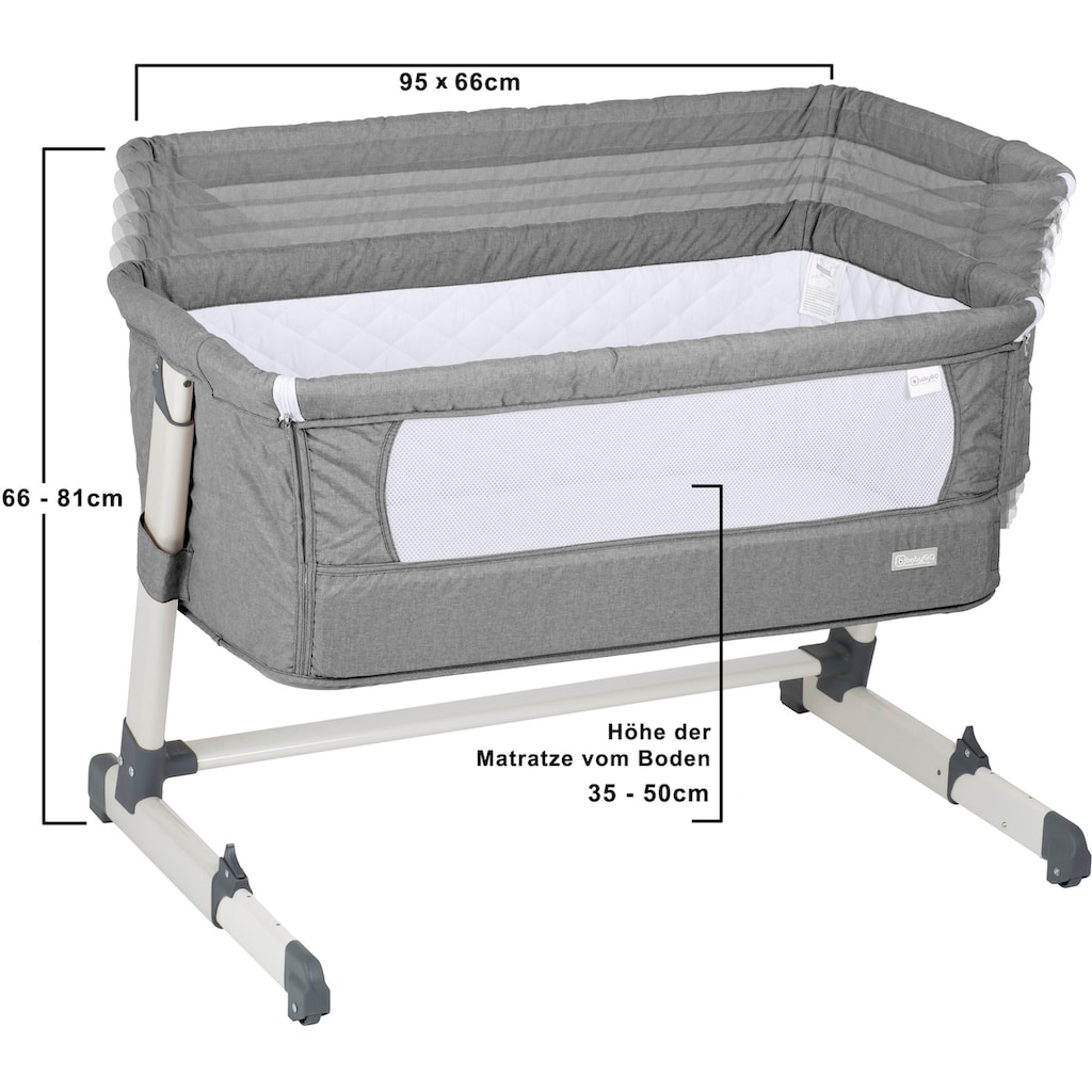 BabyGo Beistellbett »Together, grey«