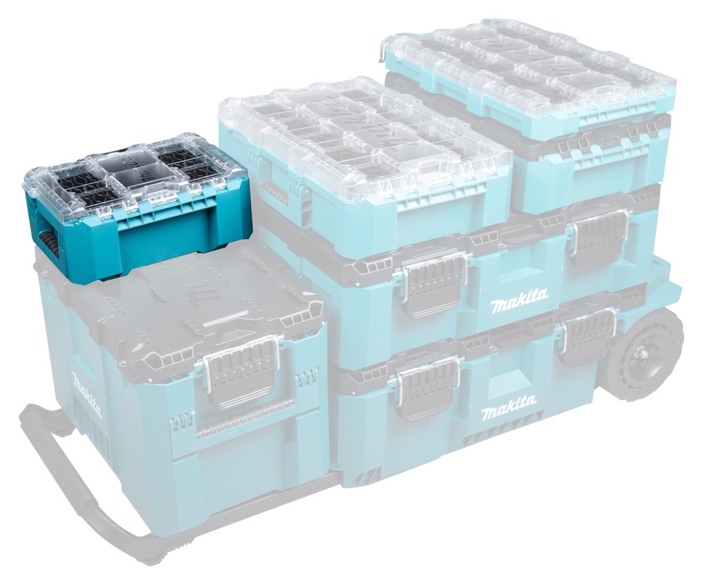 Makita Werkzeugbox »MAKTRAK Organizer kompakt »P-91067« 5 Organizer-Behälter, 8,55L« Effizientes Be- und Entladen mit dem MAKTRAK Koffer Sortiment