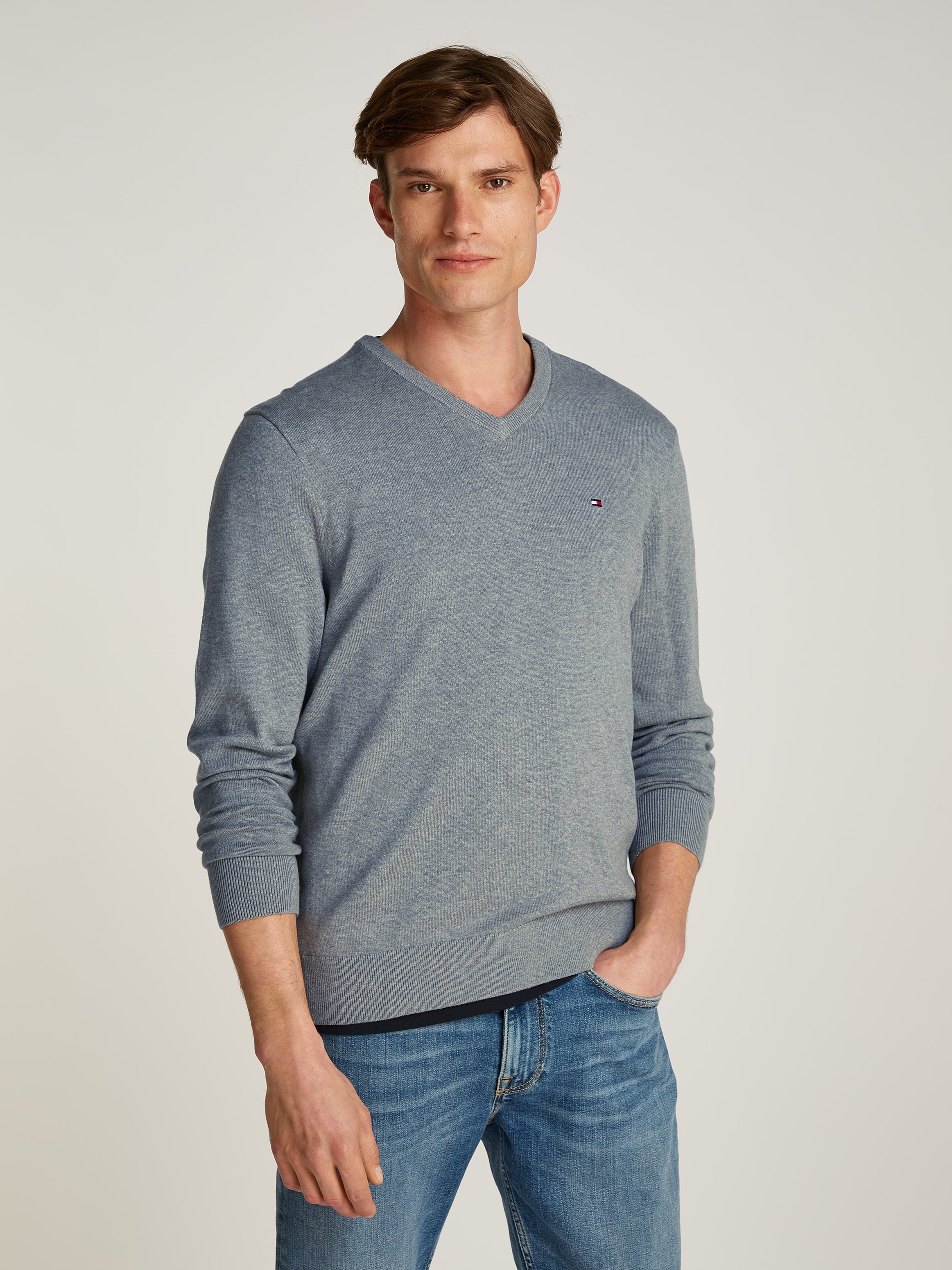 Tommy Hilfiger Strickpullover "ESSENTIAL COTTON V NECK" günstig online kaufen