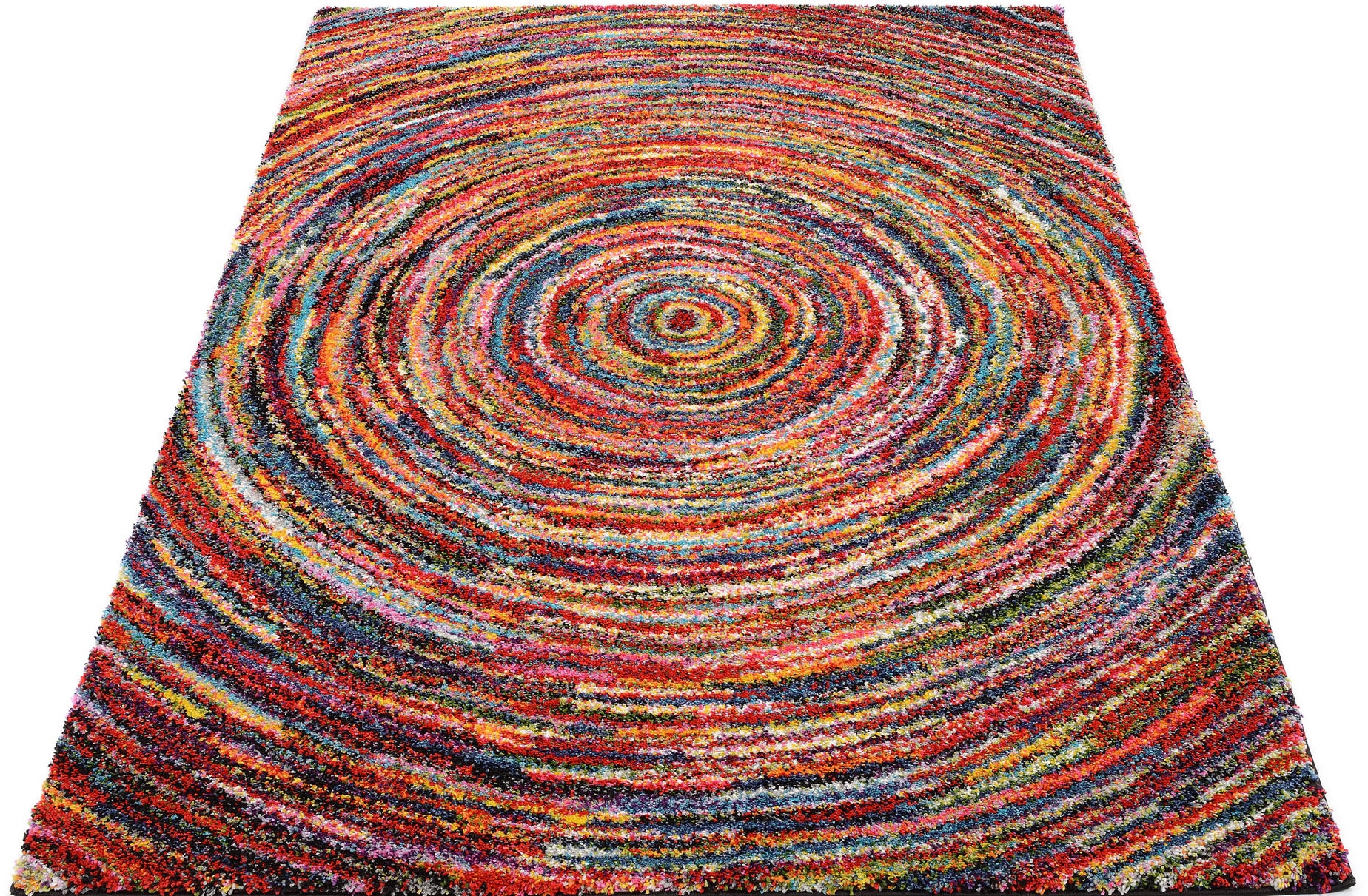 OCI DIE TEPPICHMARKE Hochflor-Teppich "Sixteen Round" rechteckig 25 mm Höhe Langflor, Shaggy, modernes Design, Wohnzimmer, Kinderzimmer