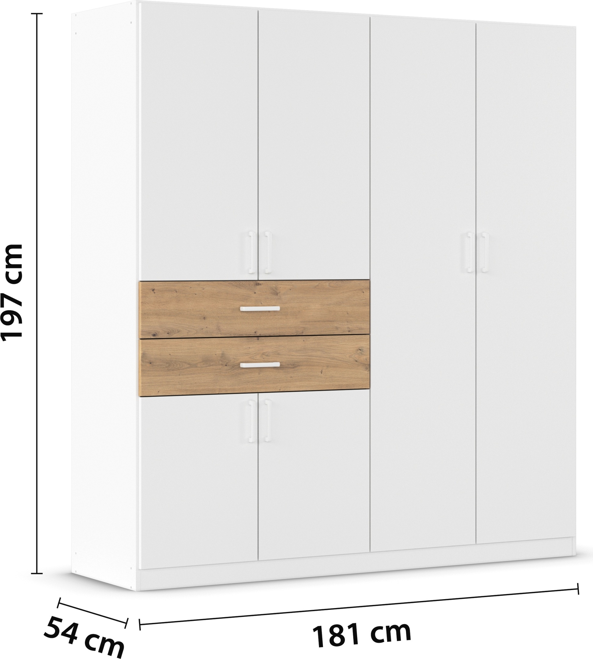 rauch Schlafzimmer-Set »Komplettzimmer Komplettschlafzimmer Schlafzimmer-Set (3-St.) MAIKA«, (Set, 3 tlg.), Schrank 3 Breiten, 2 Höhen, Bett 100 cm, Nachttisch MADE IN GERMANY