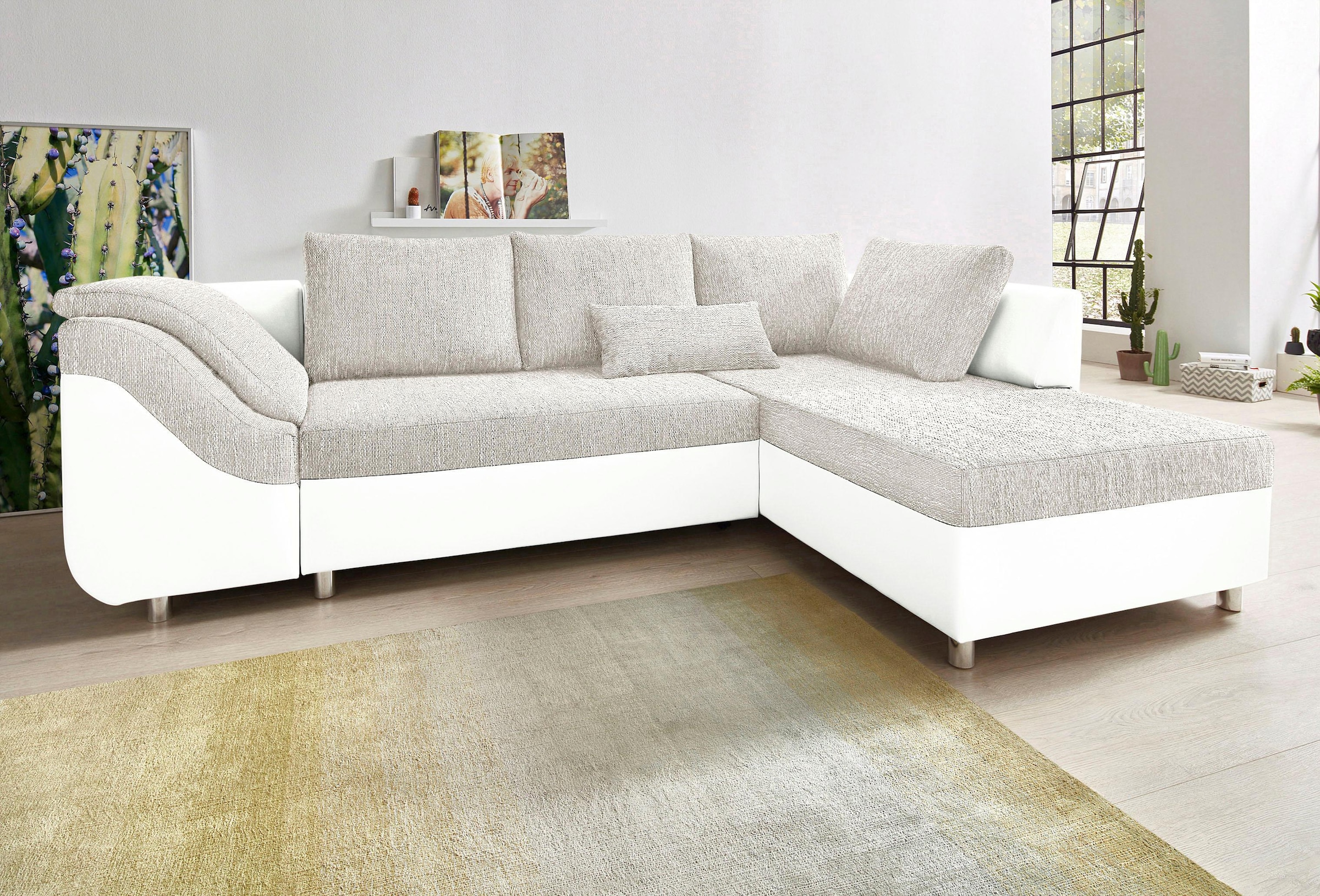 COLLECTION AB Ecksofa Sally L-Form, mit und ohne Bettfunktion, inklusive loser Rücken- und Zierkissen