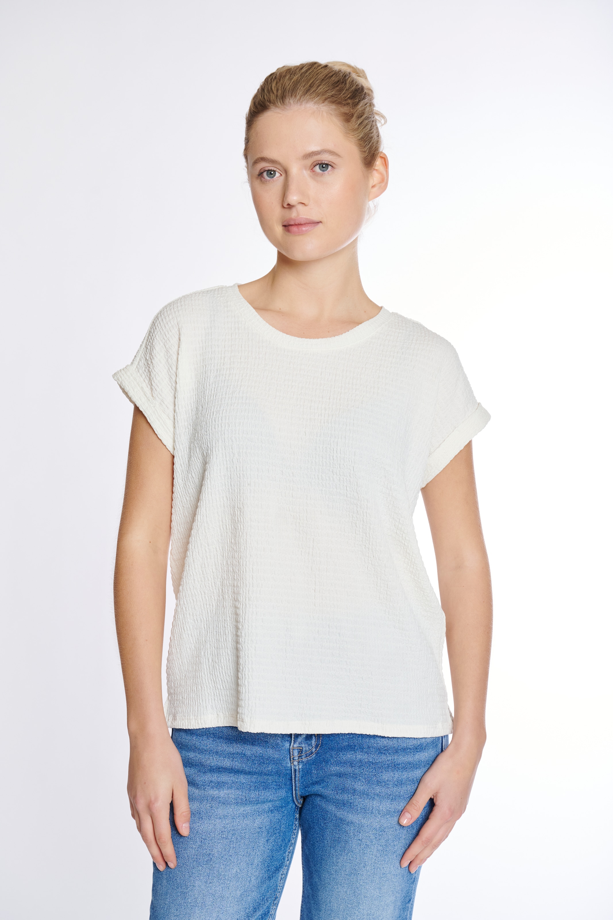 ZABAIONE Kurzarmshirt "Al44legra", Crinkle-Ware günstig online kaufen