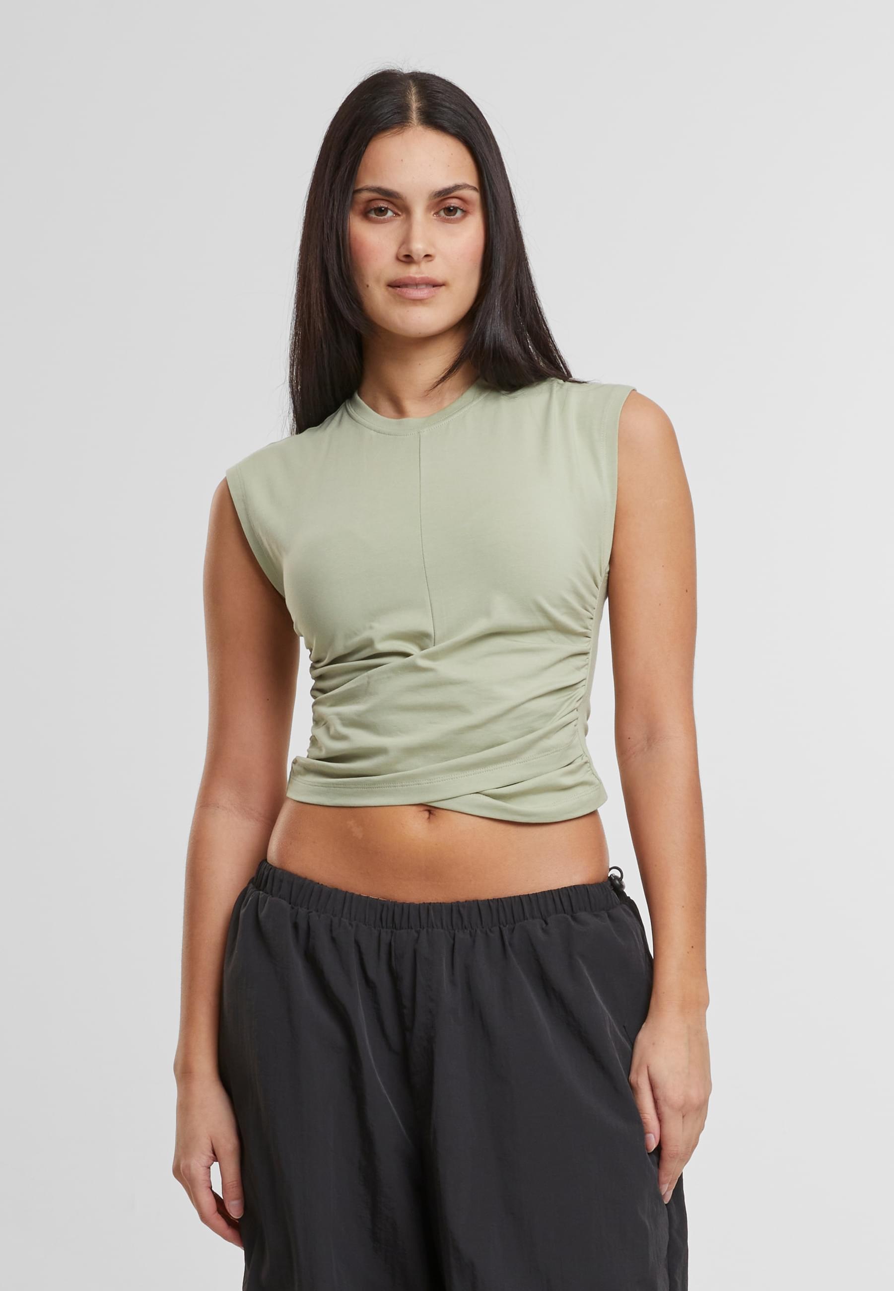 Thumbnail - URBAN CLASSICS T-Shirt "Urban Classics Ladies Cropped Wrapped Top" 1 Stk. tlg.