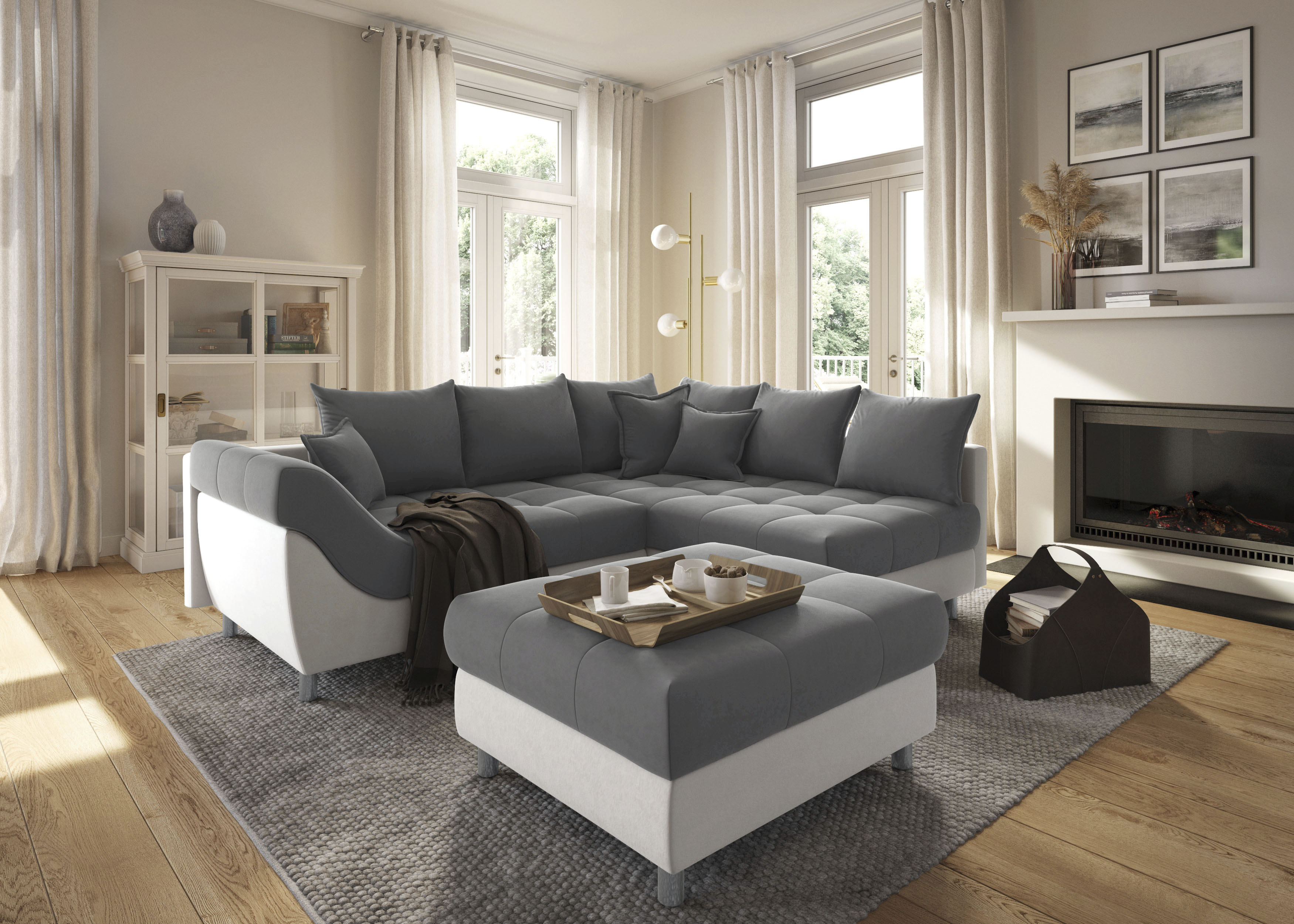 COLLECTION AB Ecksofa "Innsbruck L-Form, B: 247 cm" 3 Zierkissen, Federkern