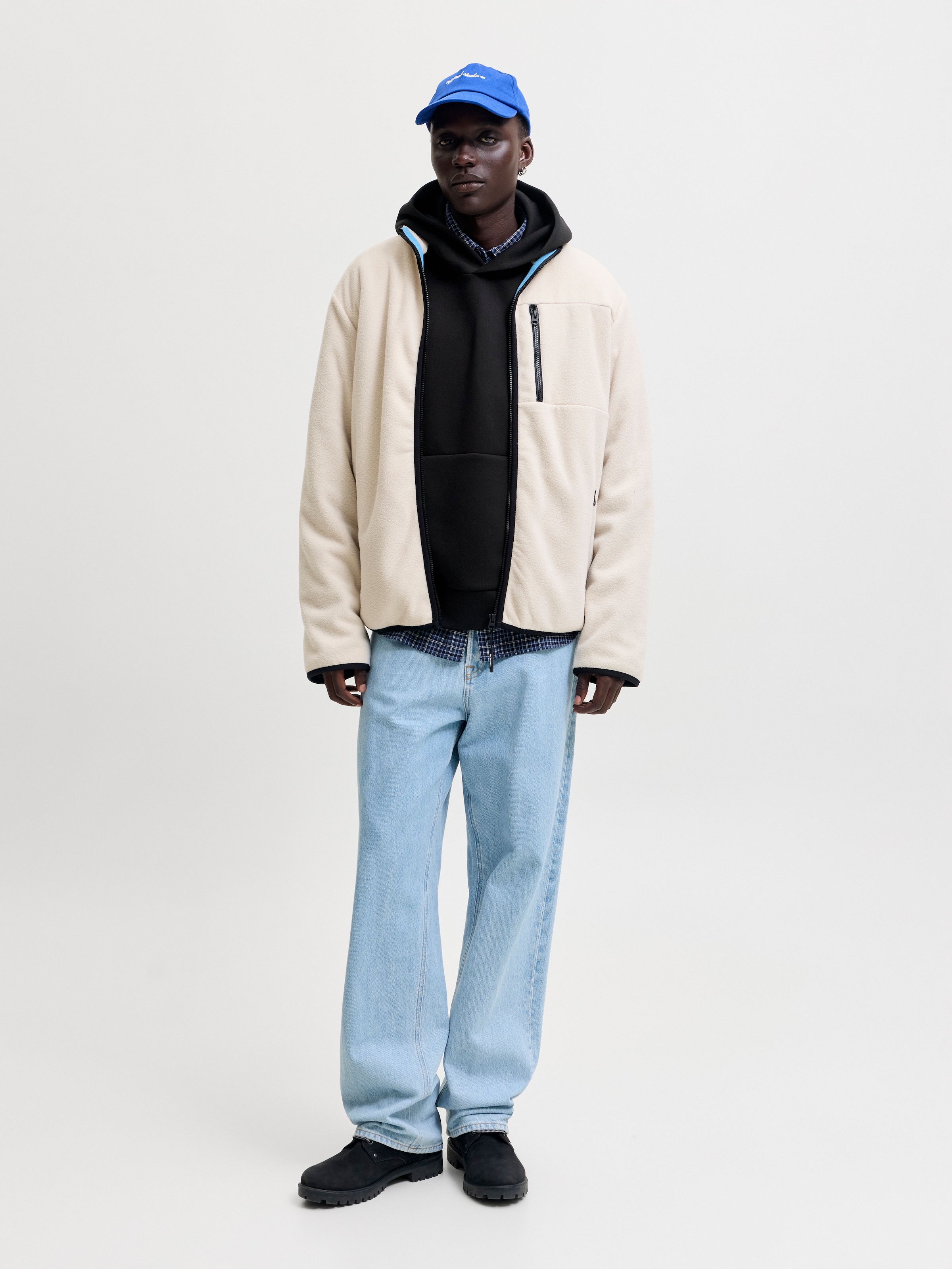 Jack & Jones Kapuzensweatshirt »JJEBARRON SWEAT HOOD NOOS«, Materialmix, relaxed fit
