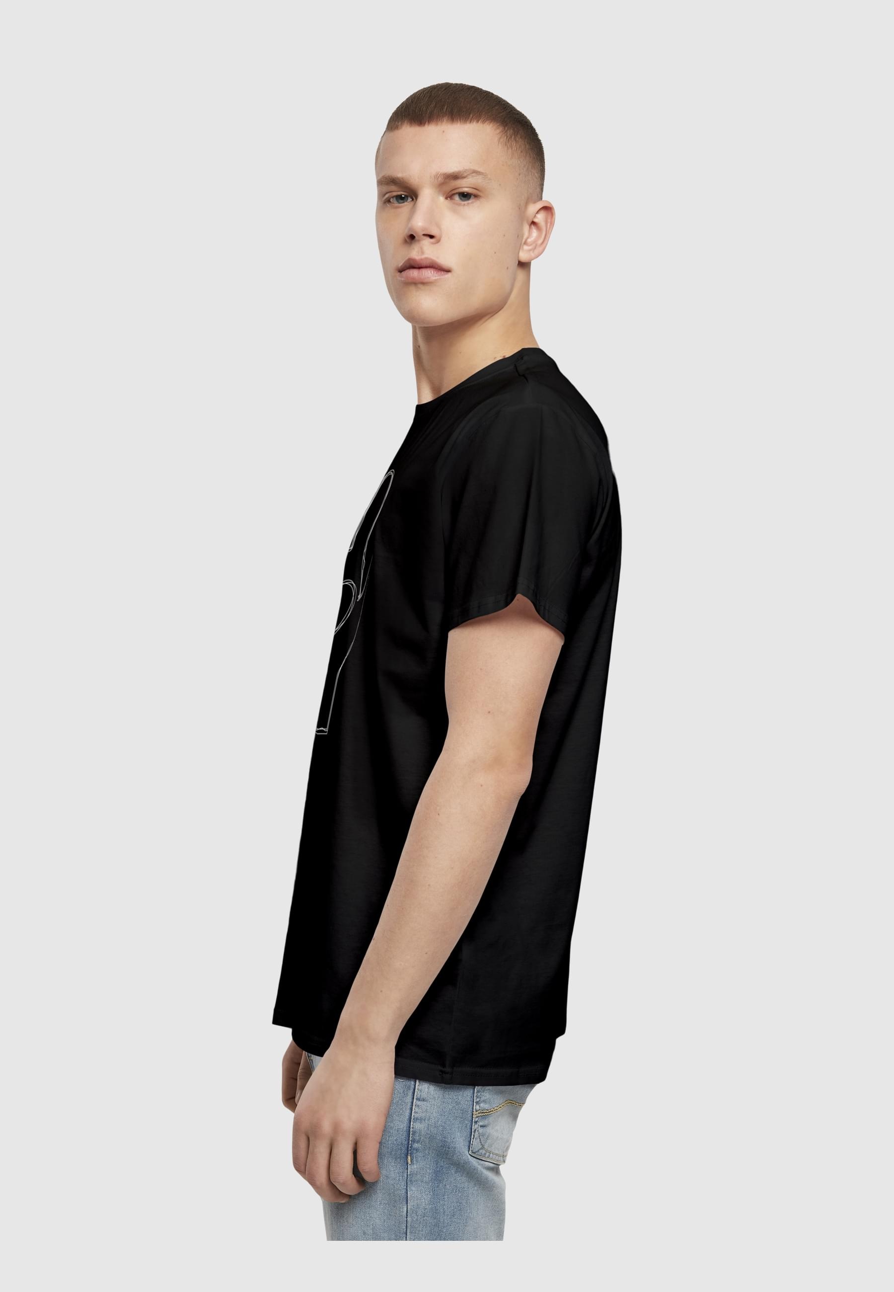 Merchcode T-Shirt »Merchcode Herren Peace - Scribble Hand Heart Black Basic T-Shirt«, (1 tlg.)