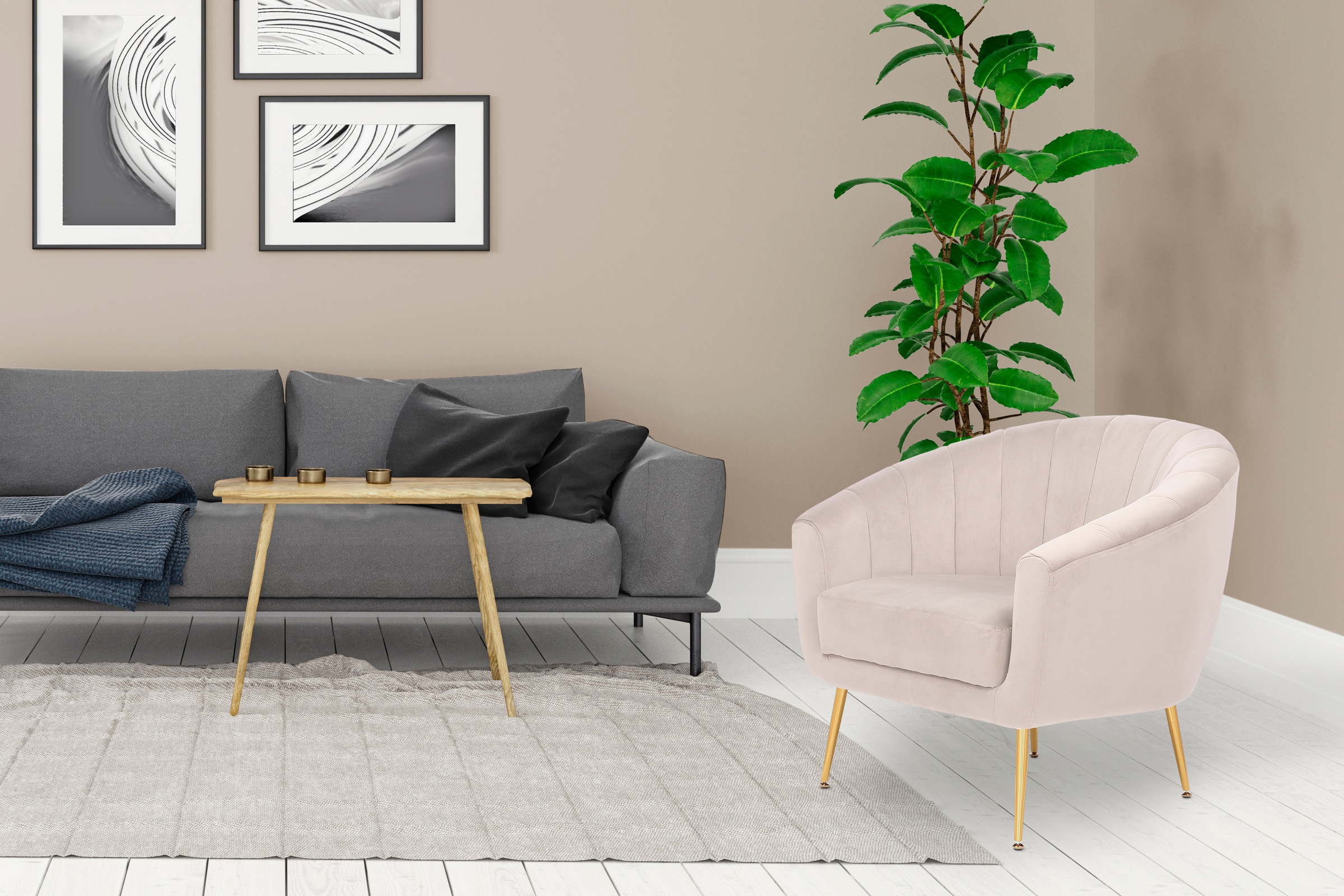 Kayoom Sessel "Sofa Doreen 125, komfortabler Sessel, einfarbige Gestaltung" günstig online kaufen