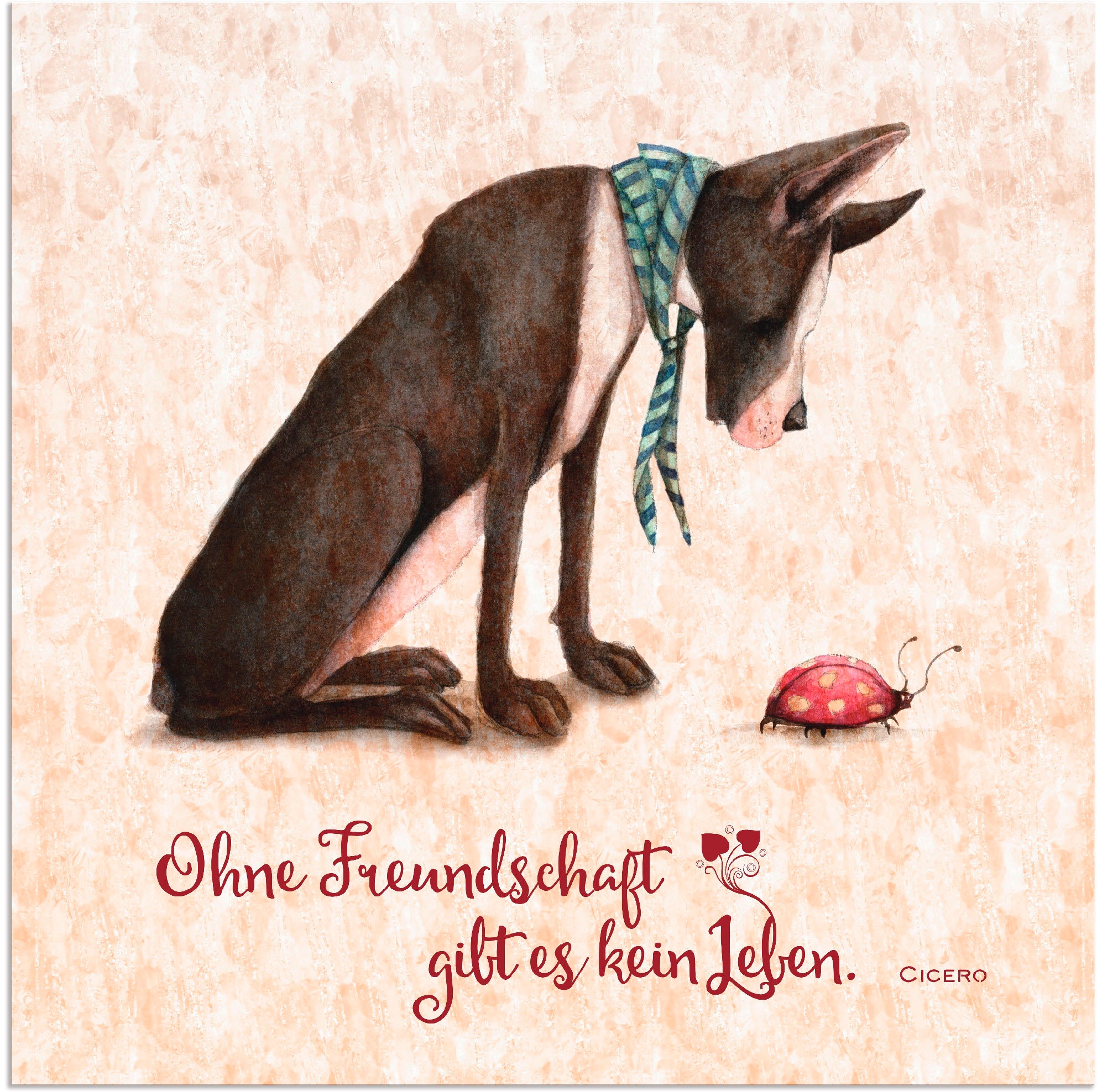 Artland Wandbild »Lebensweisheit Freundschaft«, Tiere, (1 St.), als Alubild, Outdoorbild, Leinwandbild, Poster in verschied. Größen